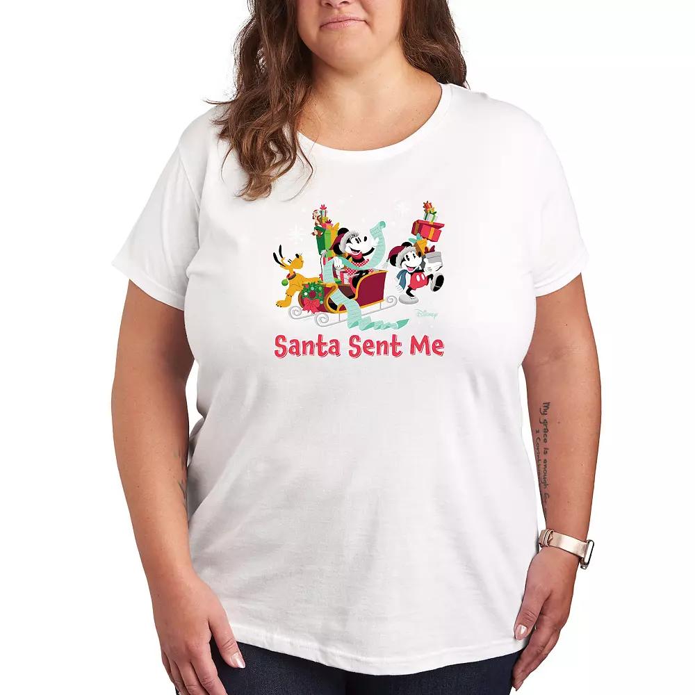 Disney's Mickey Mouse & Friends Plus Santa Sent Me Graphic Tee, Women's,  Product Image