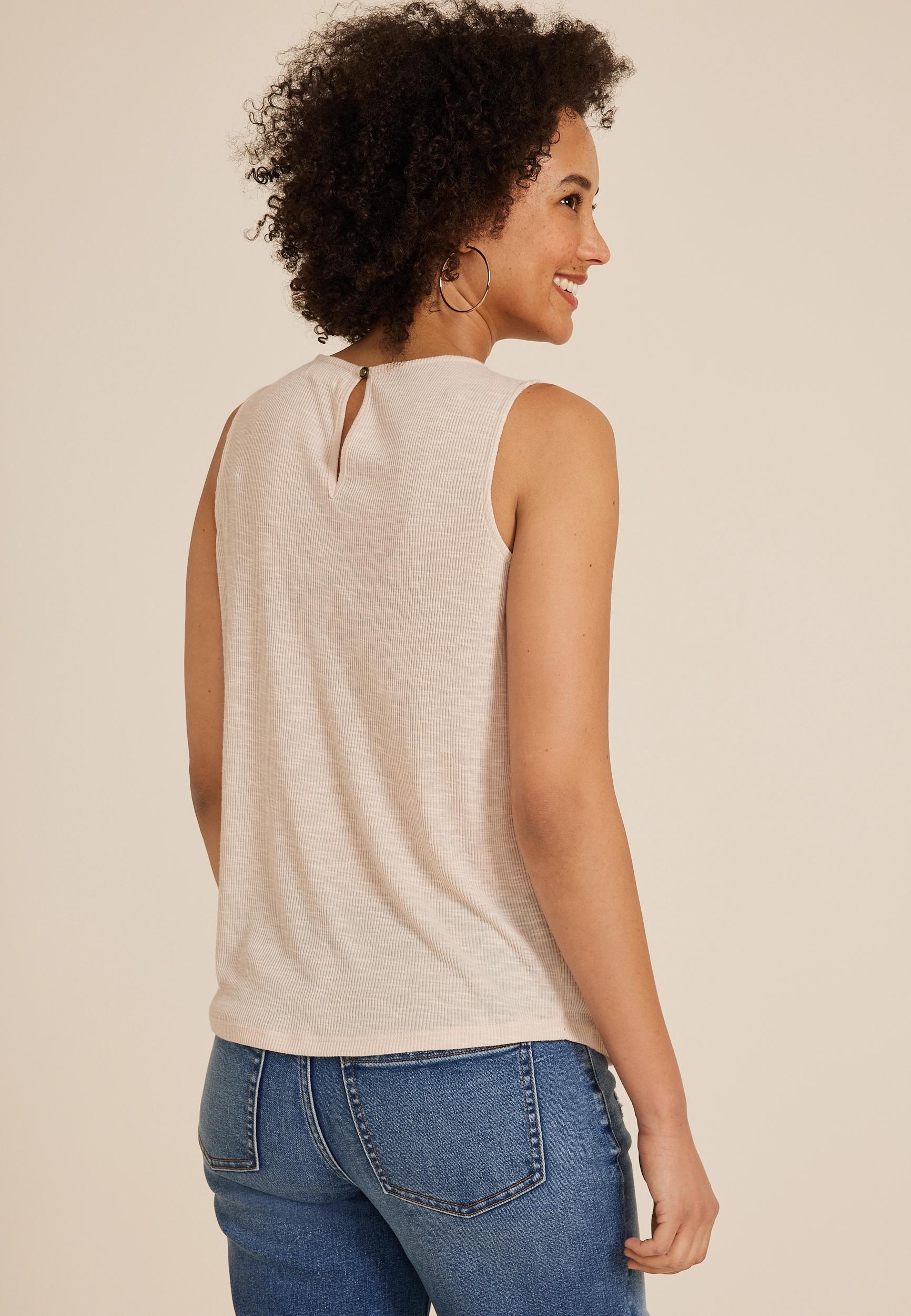 Mixed Fabric Lace Tank Top Product Image