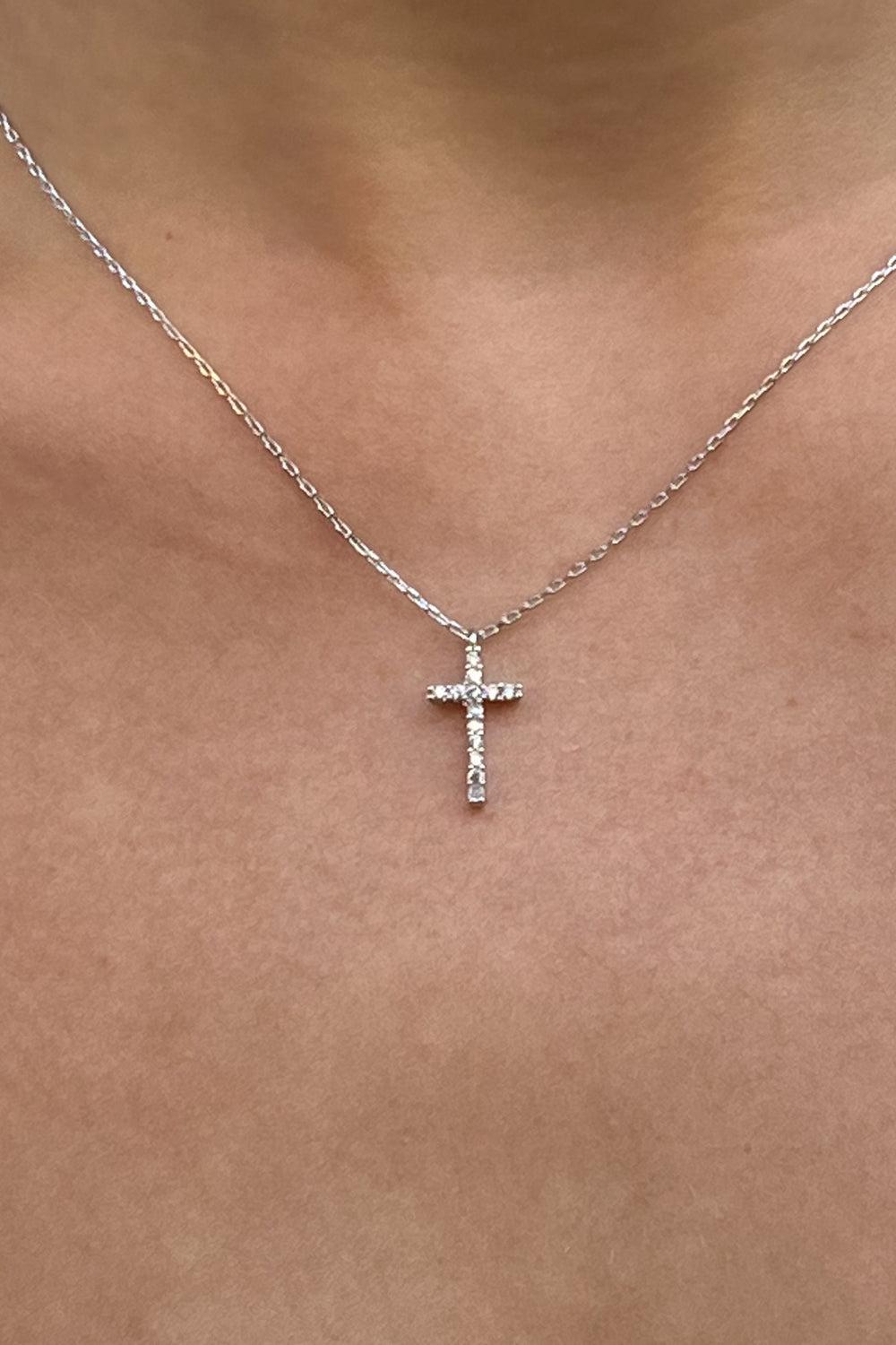 Rhinestone Cross Necklace Product Image