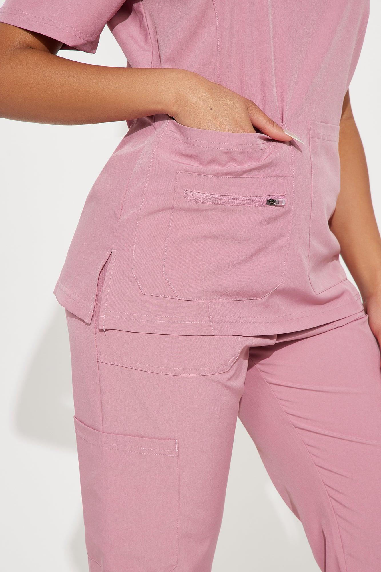 Essential 4 Way Stretch Scrub Uniform Set - Mauve Product Image