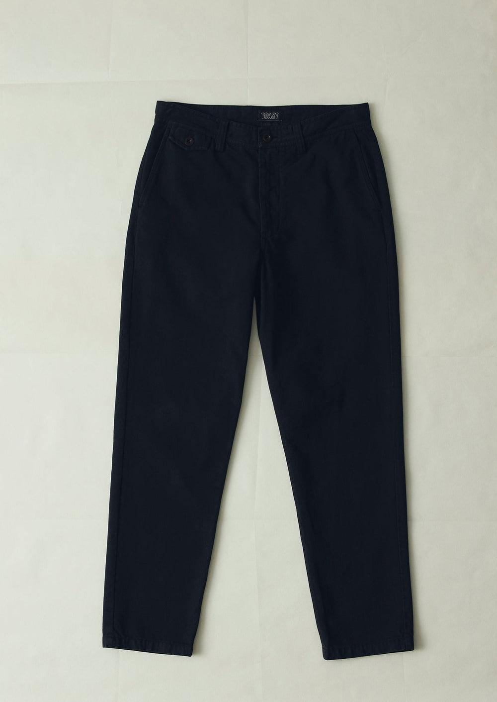 Norv Garment Dyed Tapered Trousers | Charcoal Product Image