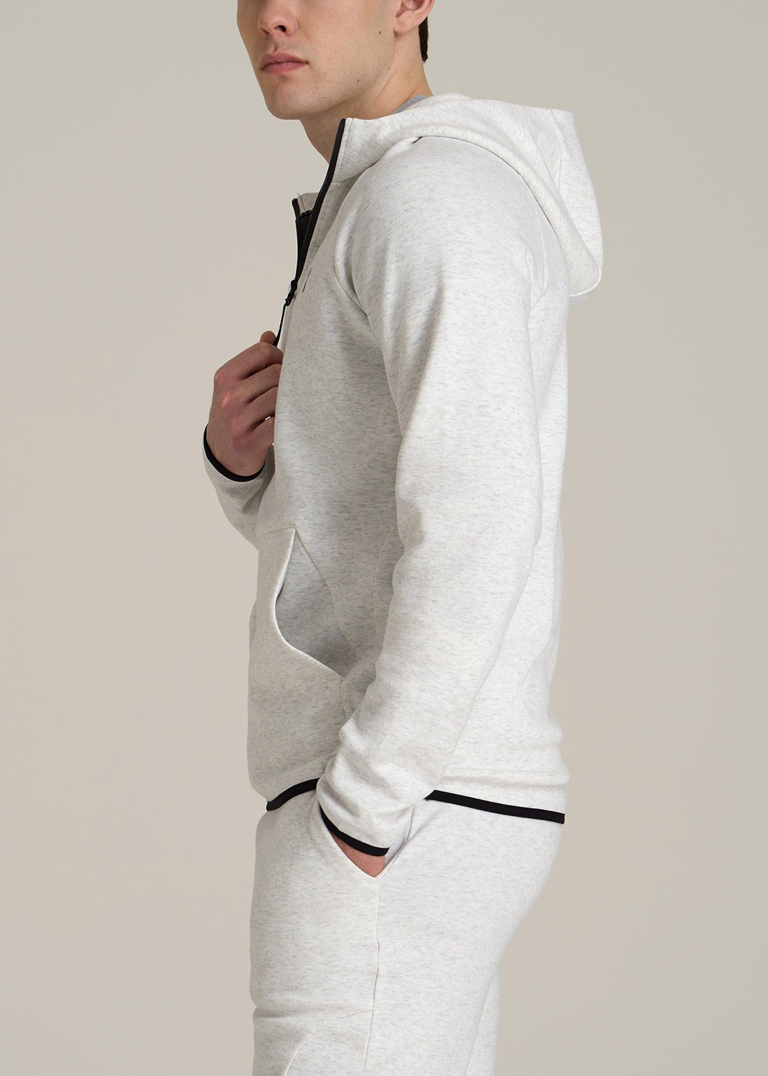 Tech Motion Fleece Hooded Popover for Tall Men in Heather Frost Male Product Image