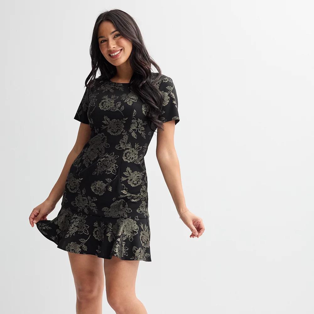 Womens London Times Flounce Hem Sheath Mini Dress Product Image