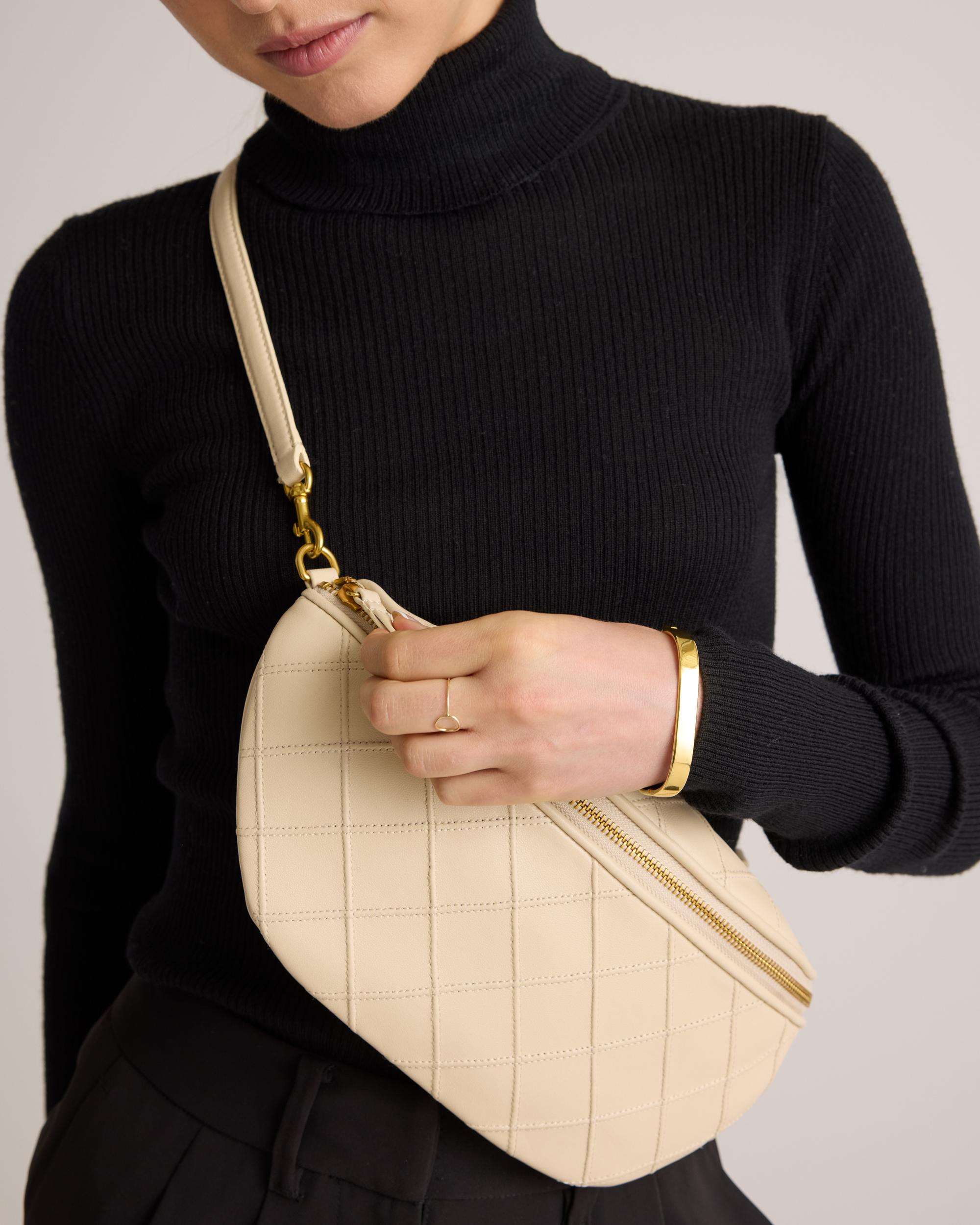 Quince | Women's Italian Leather Diamond Stitch Sling Product Image