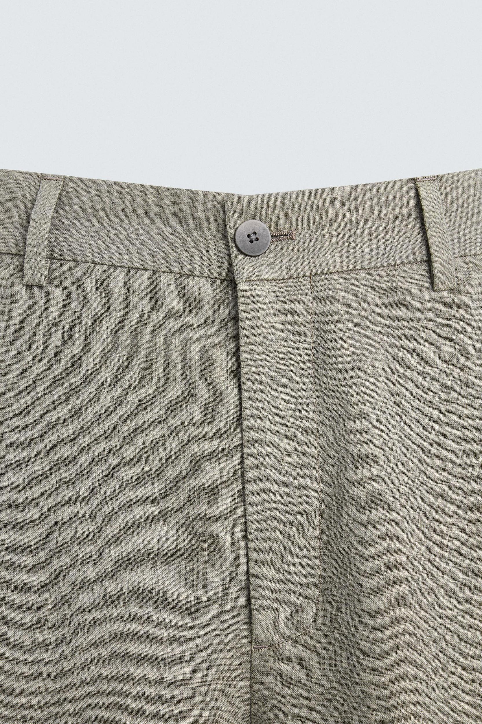 100% WASHED LINEN SUIT PANTS Product Image