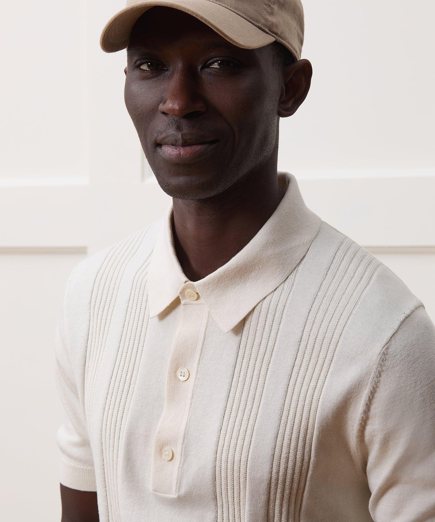 Silk-Cotton Ribbed Sweater Polo Product Image