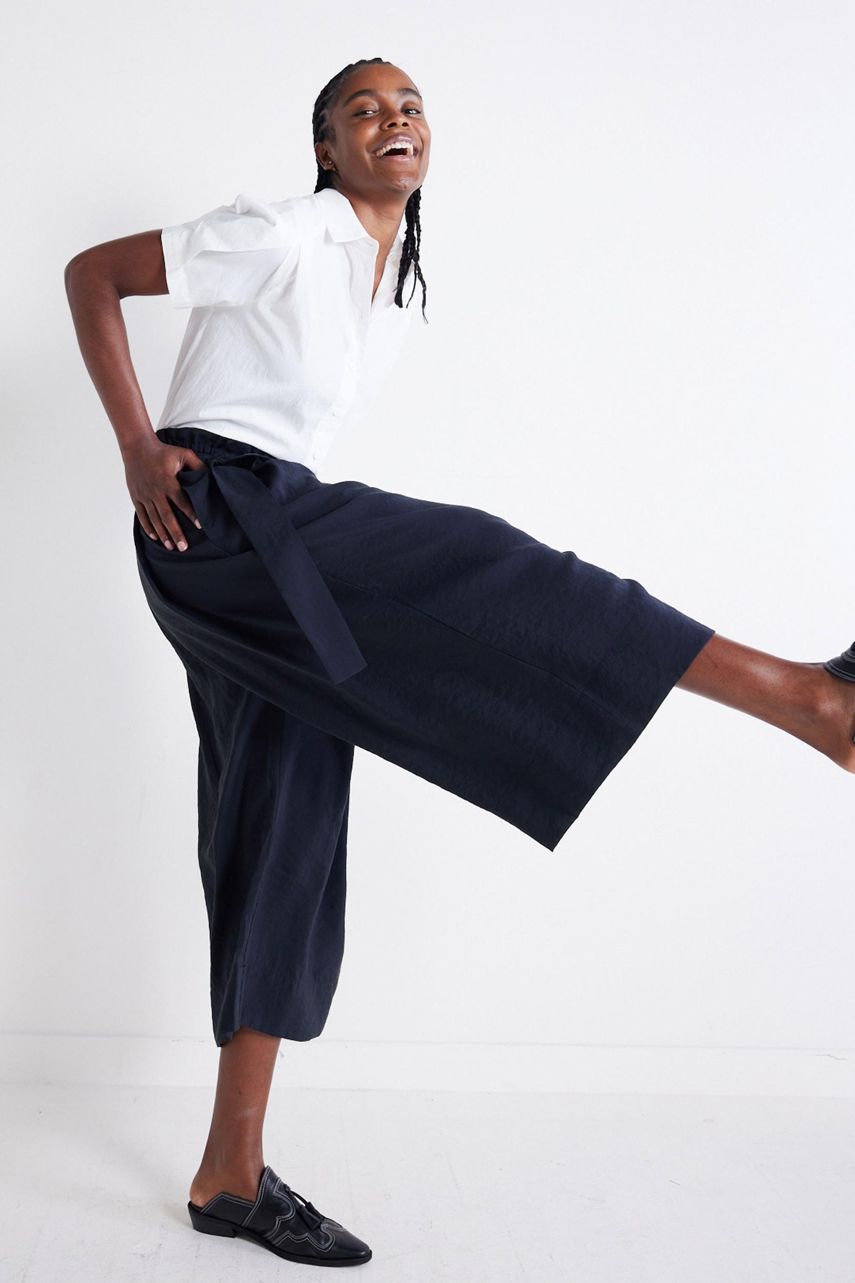 Light Poplin Paperbag Wide Leg Pants Product Image