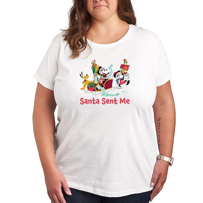 Disney's Mickey Mouse & Friends Plus Santa Sent Me Graphic Tee, Women's,  Product Image