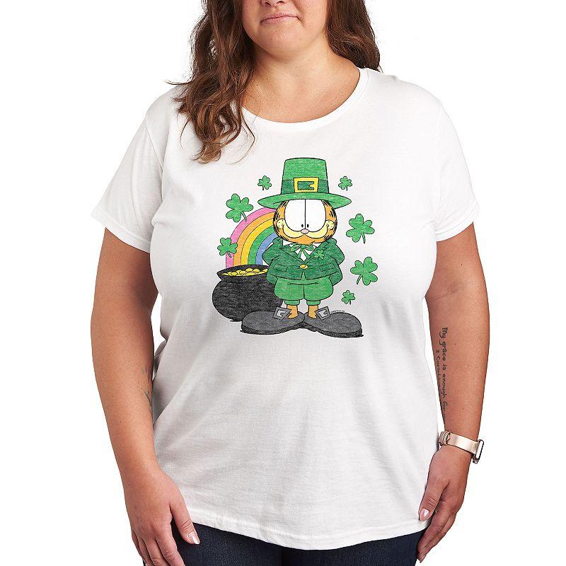 Plus Garfield Rainbow Shamrocks Graphic Tee, Women's,  Product Image