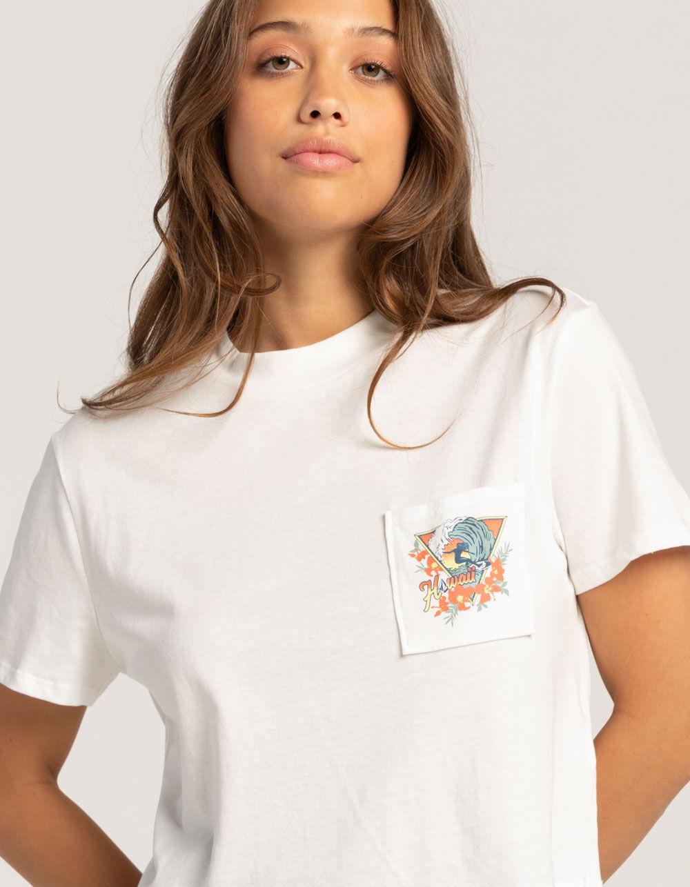 VOLCOM Day By The Beach Womens Crop Pocket Tee - WHITE Product Image