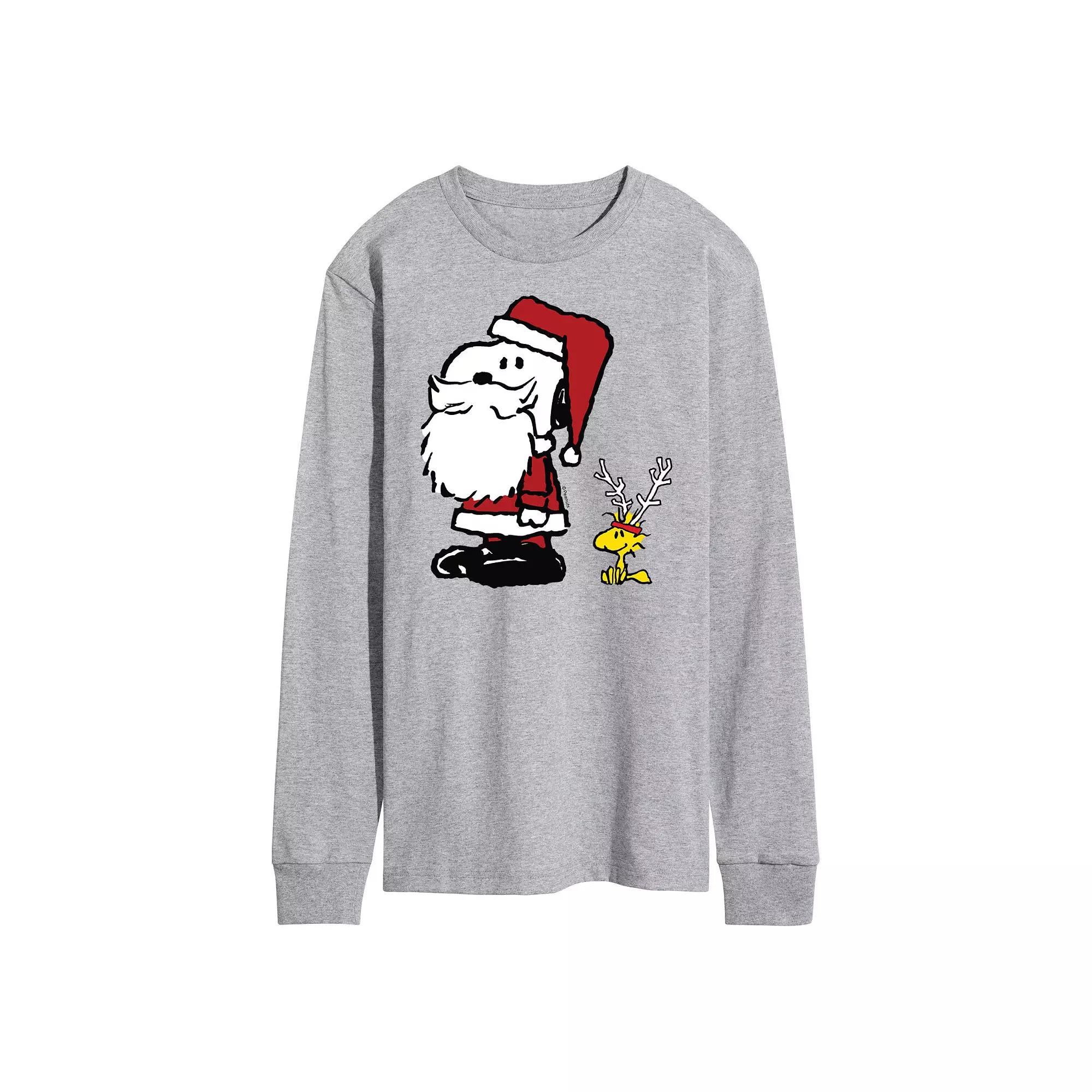 Men's Peanuts Snoopy Santa Long Sleeve Tee,  Product Image