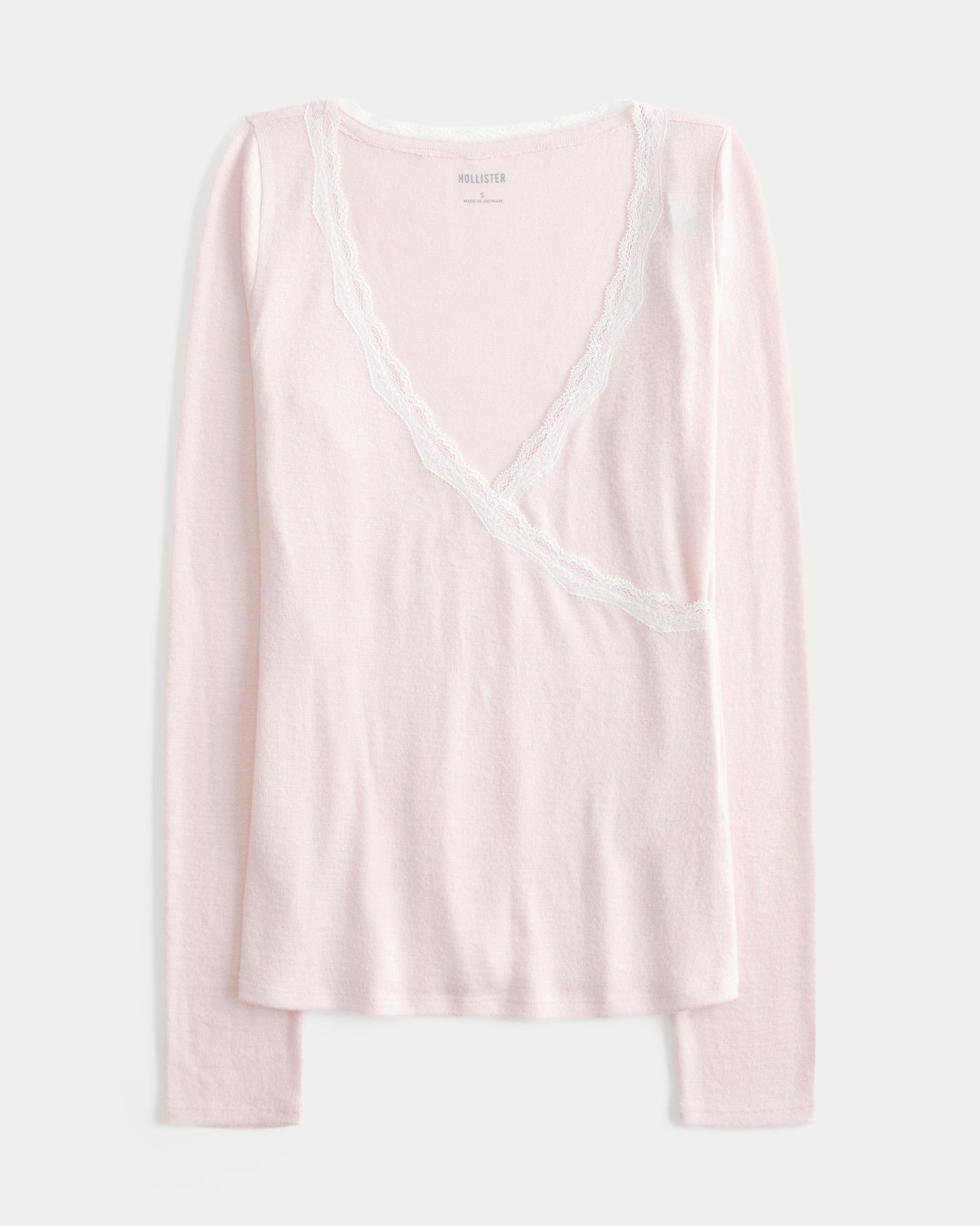 Long-Sleeve Wrap-Front Top Product Image