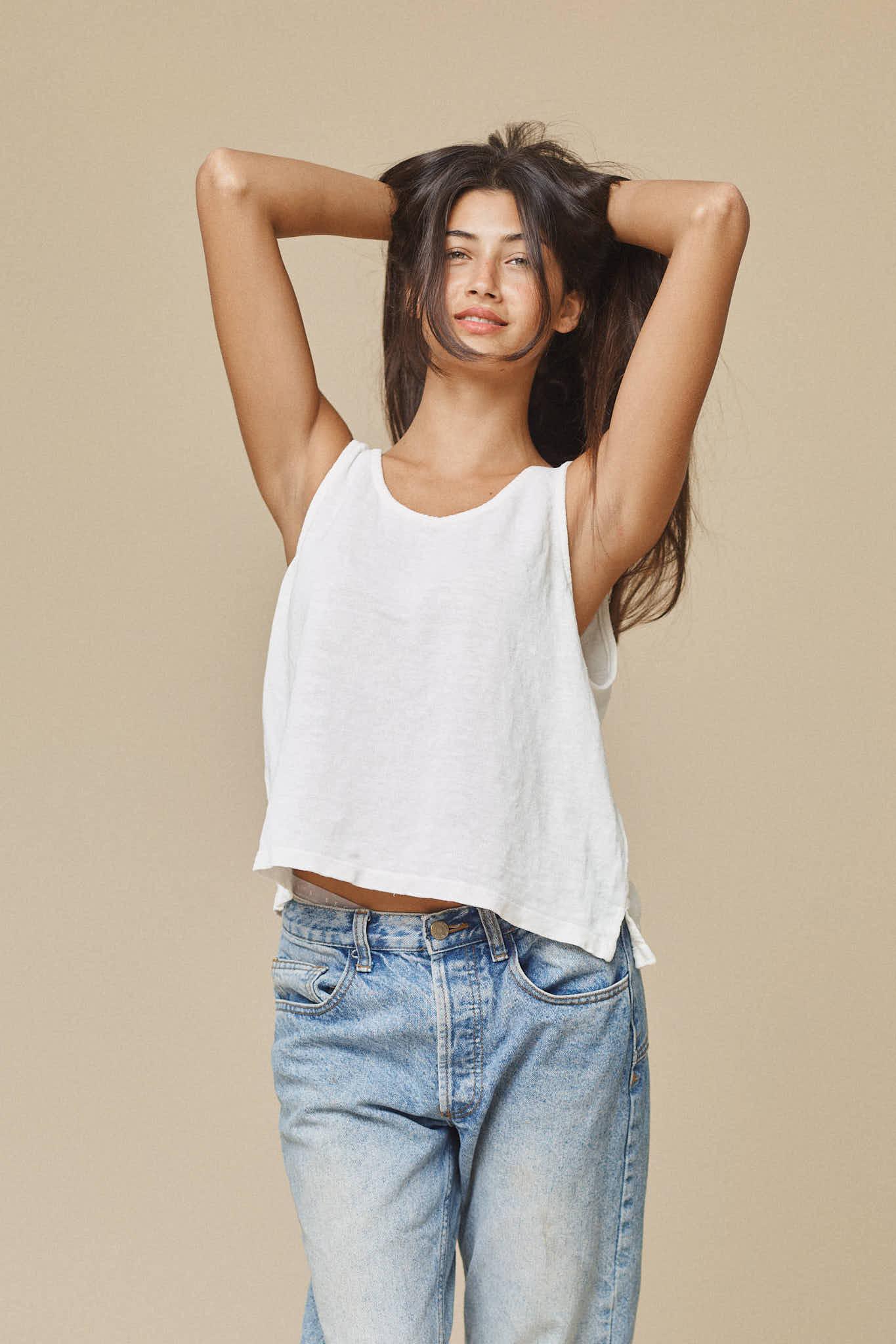 Sophie 100% Hemp Cropped Tank Top Female Product Image