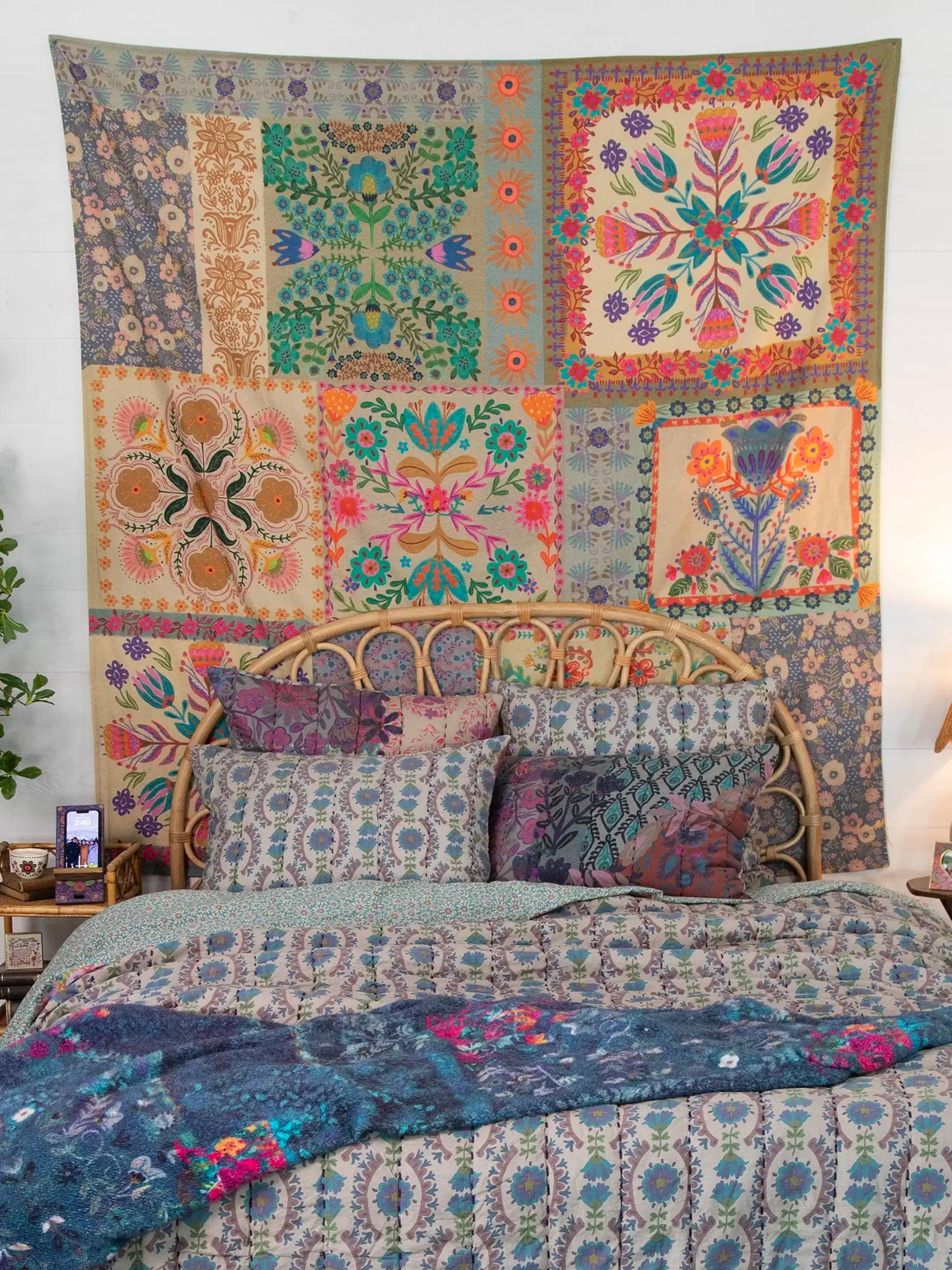 Cotton Tapestry - Large Folk Flower Product Image