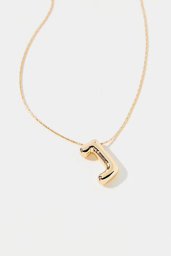 14k Gold Plated Bubble Initial Charm Necklace, Womens at Urban Outfitters Product Image