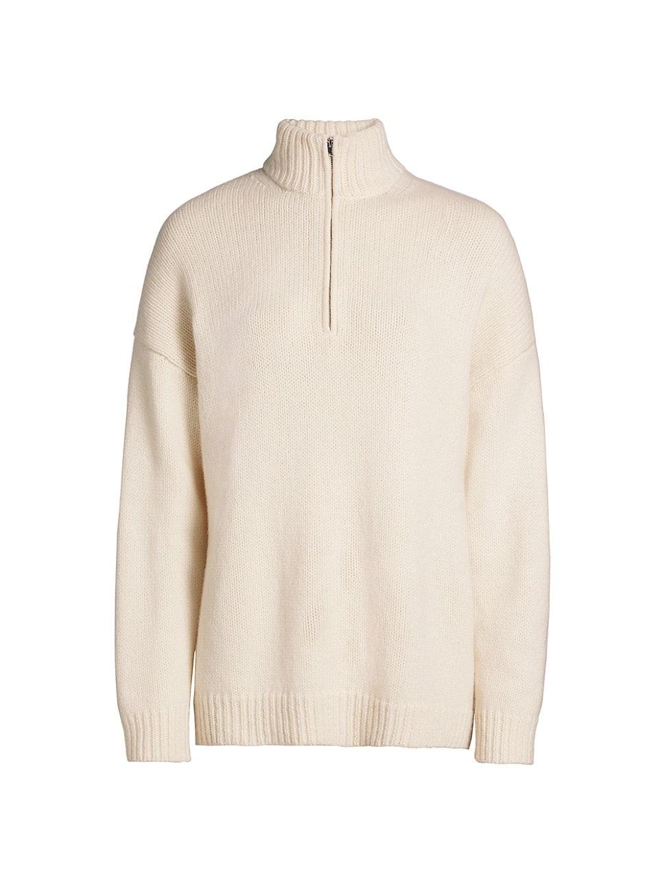 Womens Wool-Cashmere Half-Zip Sweater Product Image