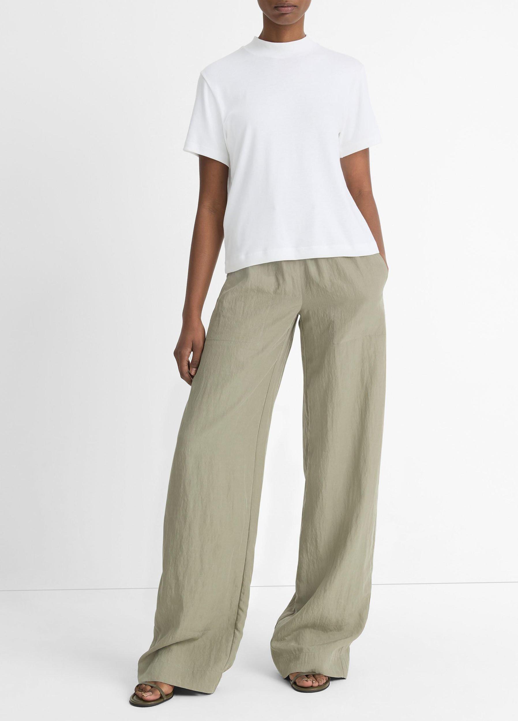 Pima Cotton Mock-Neck T-Shirt Product Image