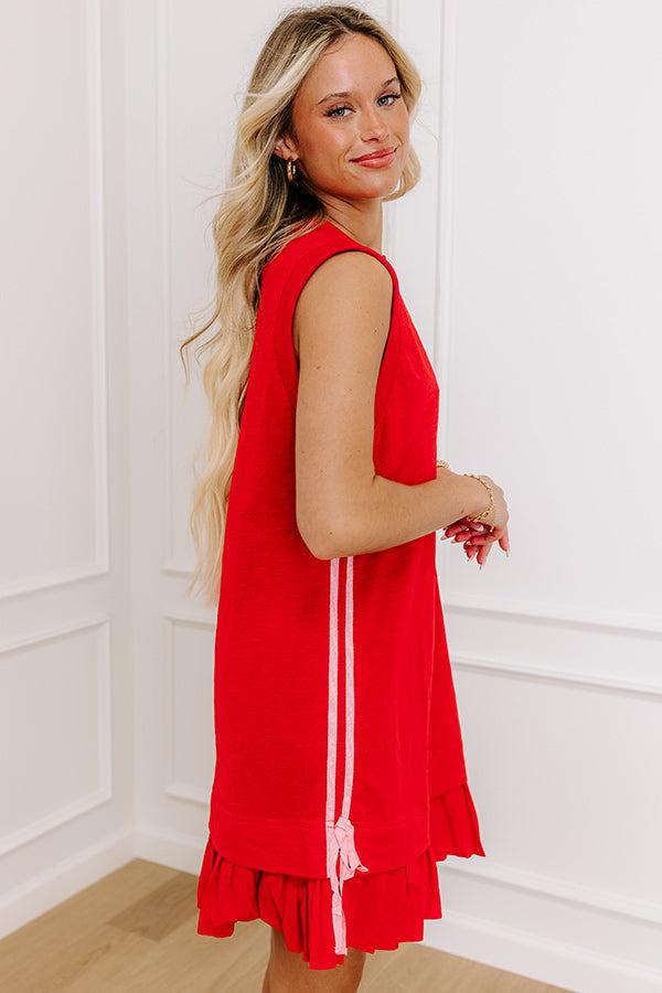 Central Park Stroll Mini Dress in Red Product Image