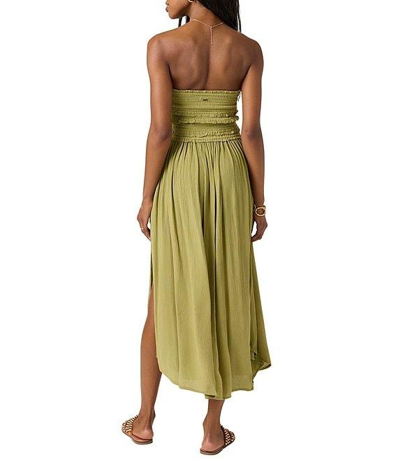 O'Neill Devyn Smocked Strapless Side Slit Midi Dress Product Image