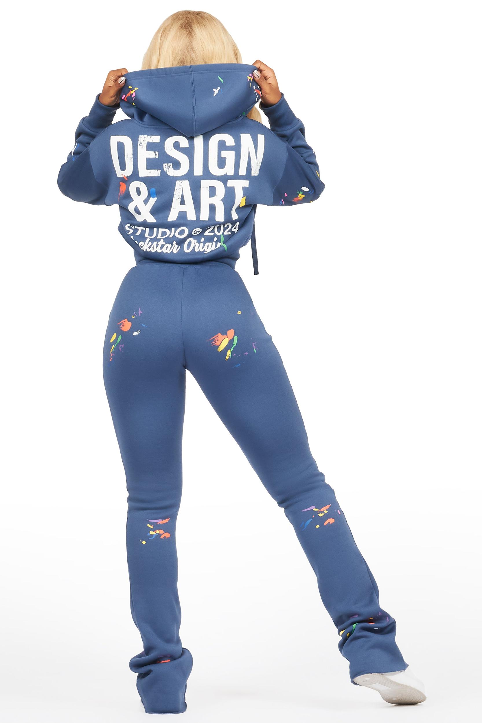 Kristiane Navy Crop Super Stacked Trackset Female Product Image