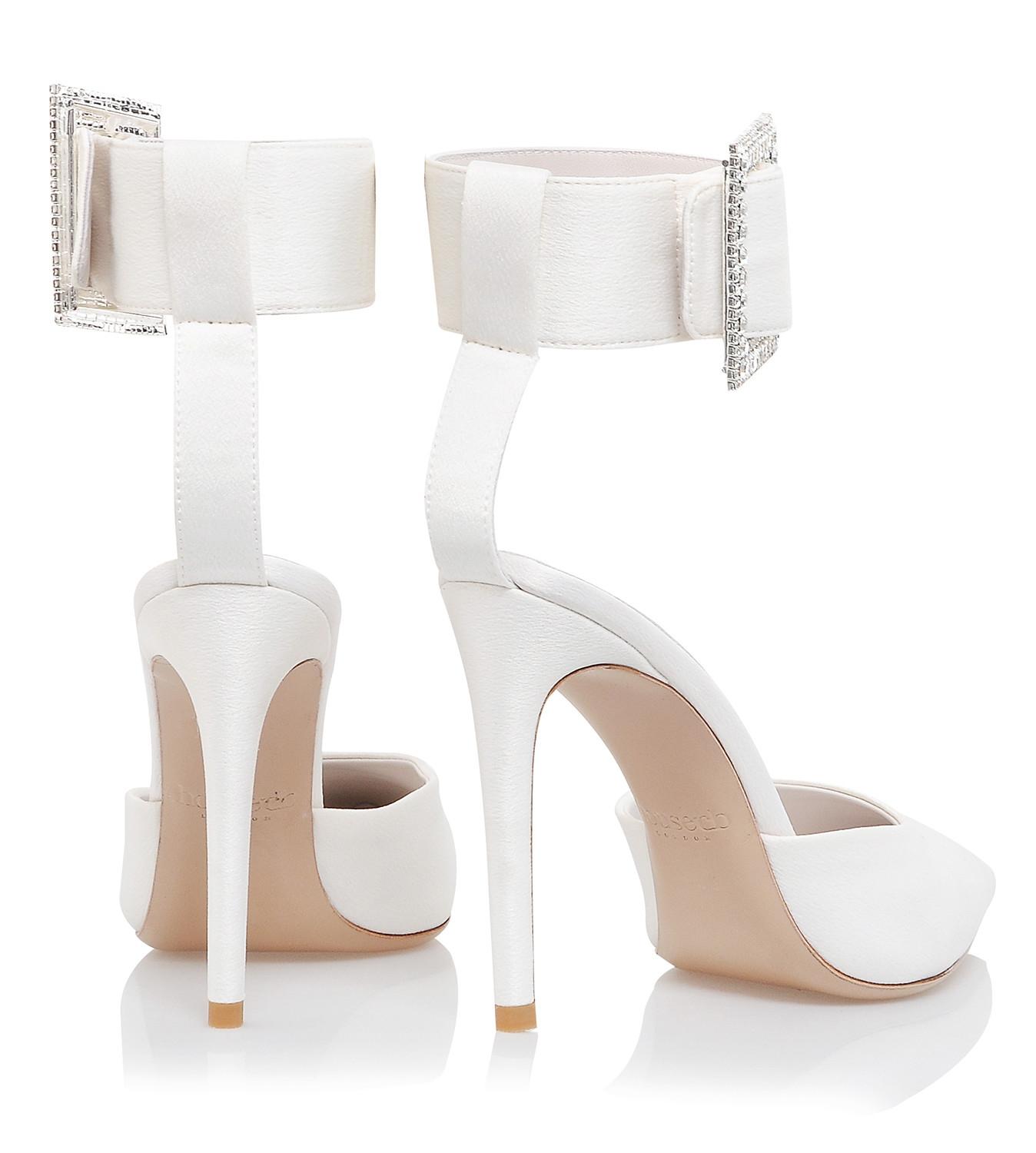 Krista  ivory crystal buckle pumps - sale Product Image