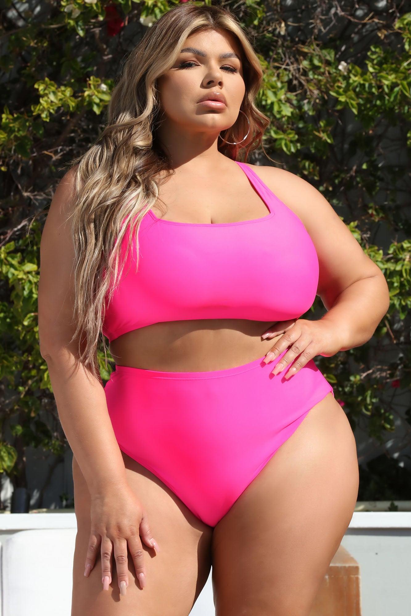 Maui Mix And Match Tank Bikini Top - Hot Pink Product Image