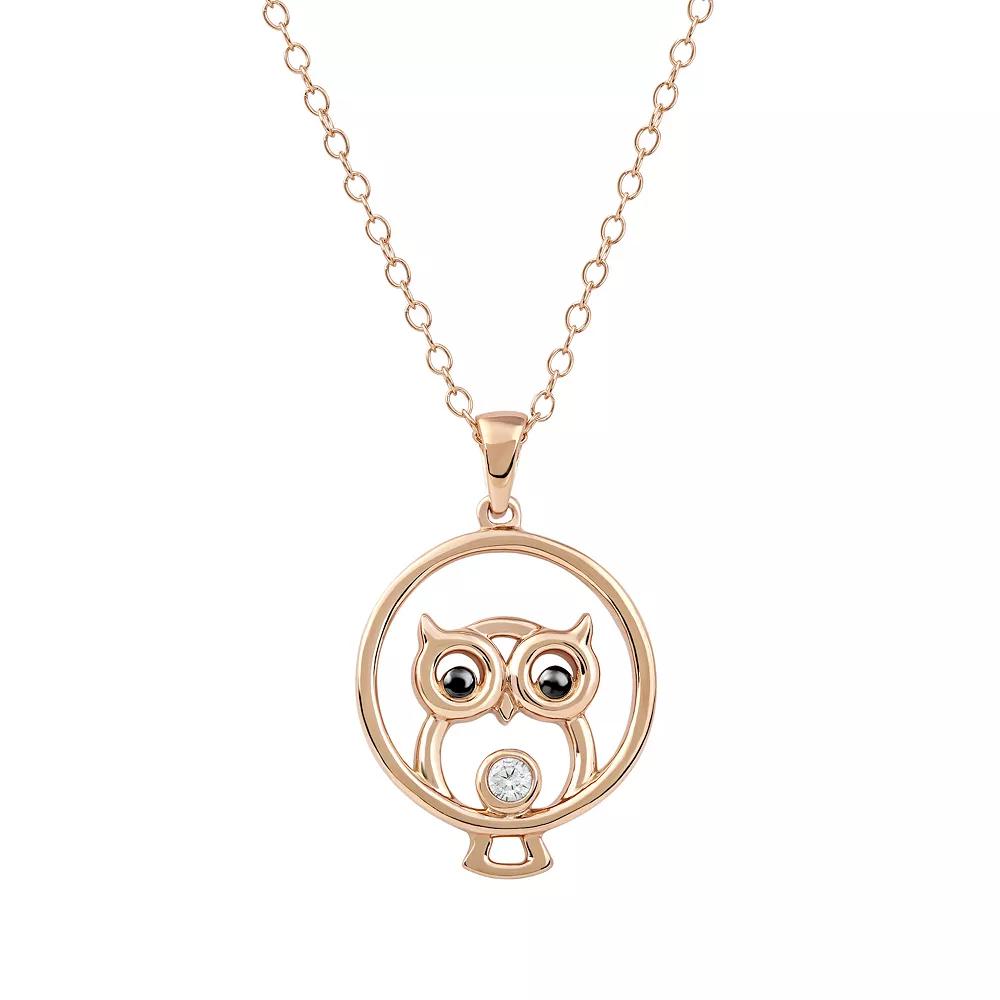 DeCouer Diamond Accent Owl Pendant Necklace, Women's, Size: 18", Gold Tone Product Image