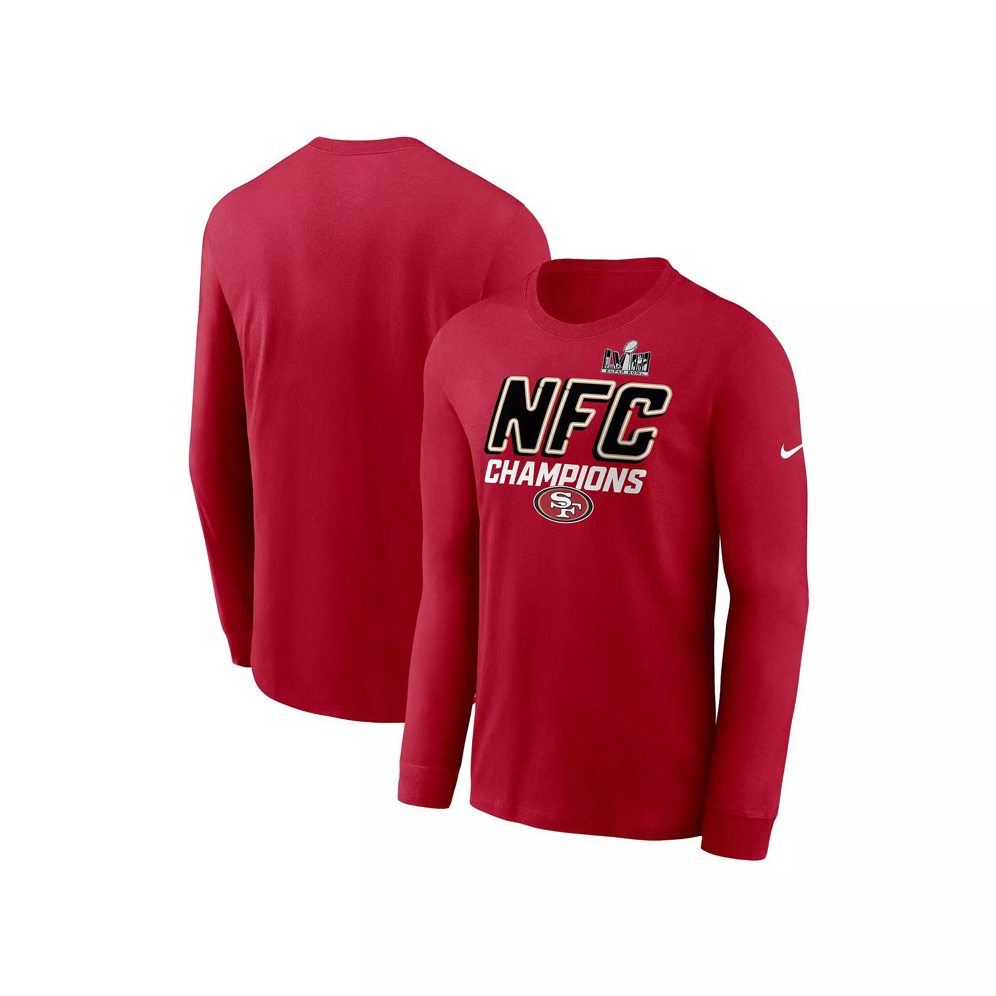 Men's Nike Scarlet San Francisco 49ers 2023 NFC Champions Iconic Long Sleeve T-Shirt, Size: Medium, Red Product Image