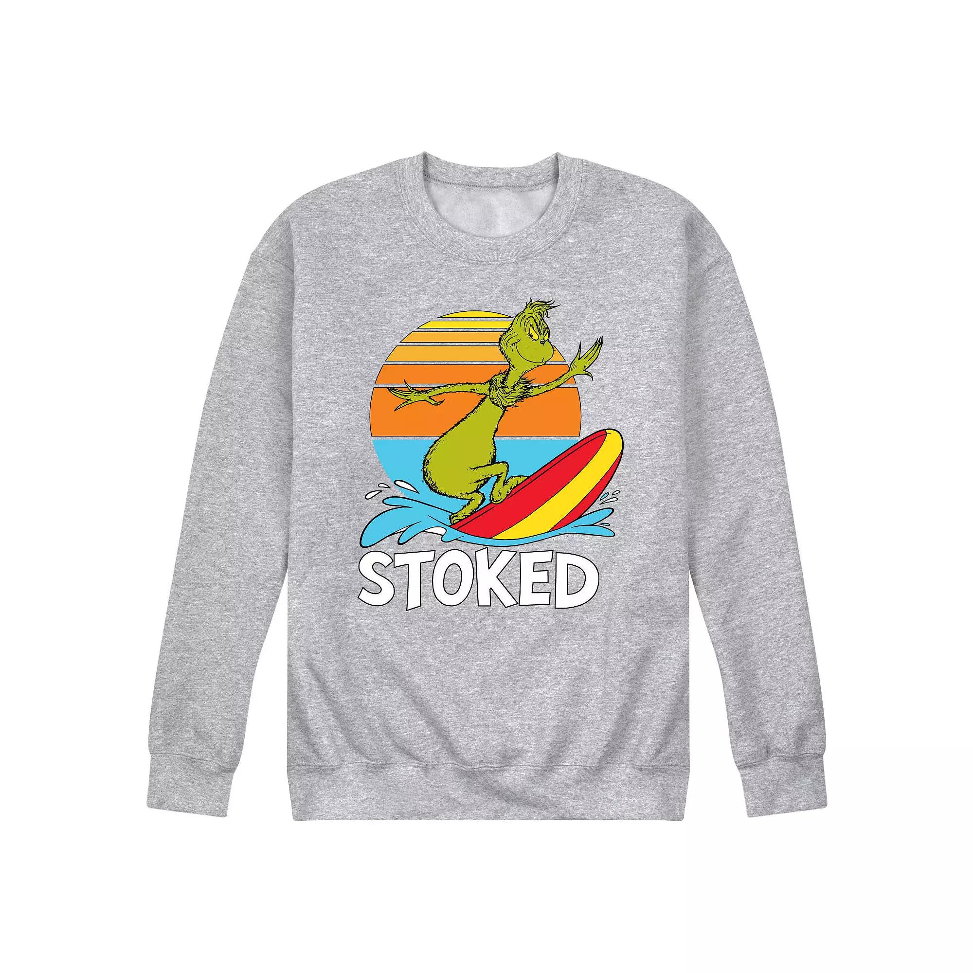 Men's Dr. Seuss The Grinch Stoked Fleece Sweatshirt,  Product Image