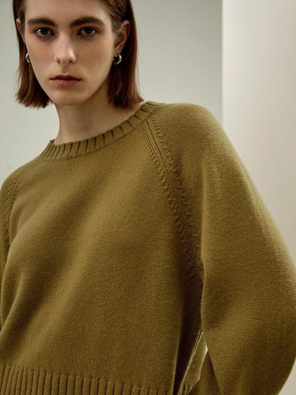 LILYSILK Cashmere Sweater Crew Neck - for Women - White Wool Cashmere - Elegant Mid-Rise Style Sweater S Product Image