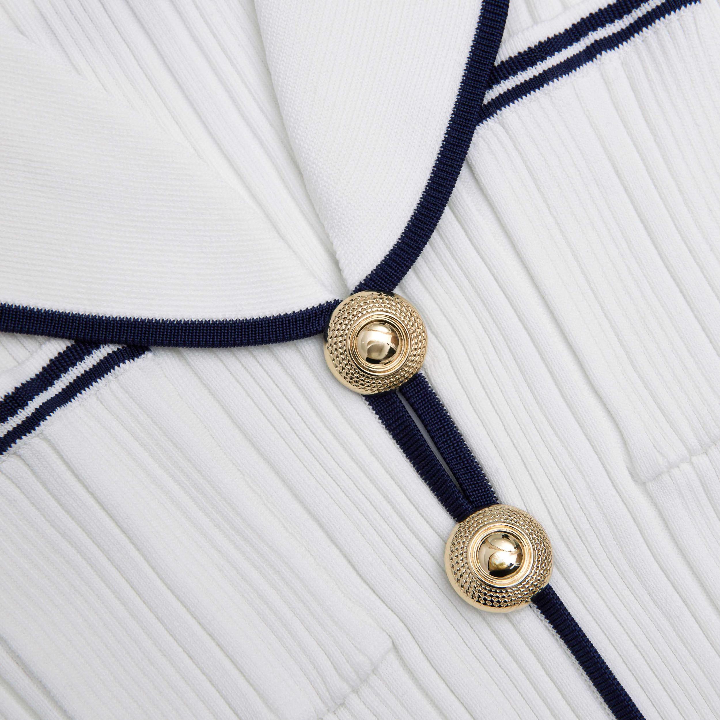 White Viscose Rib Knit Midi Dress Product Image