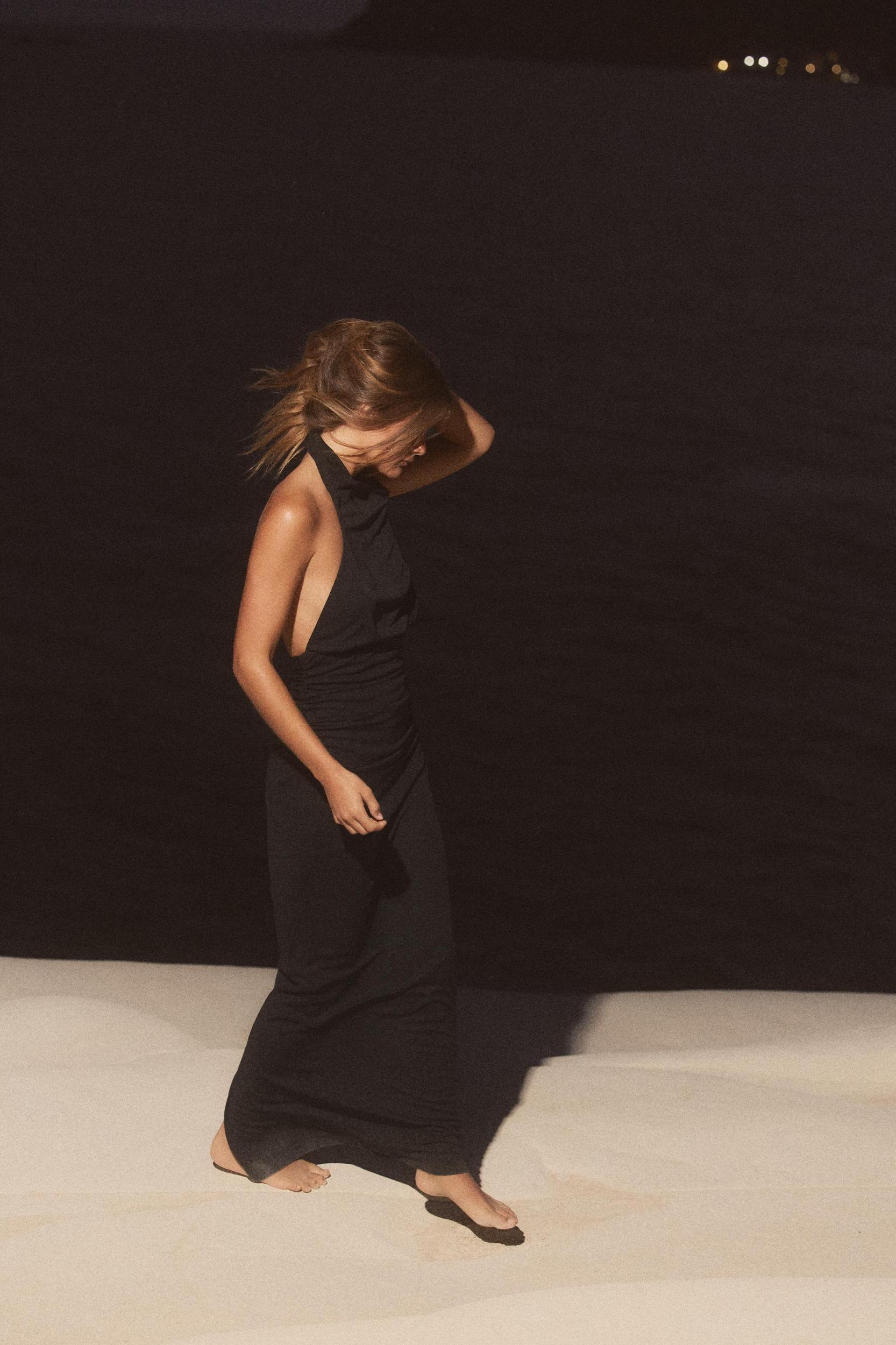 LONG OPEN BACK HALTER DRESS Product Image