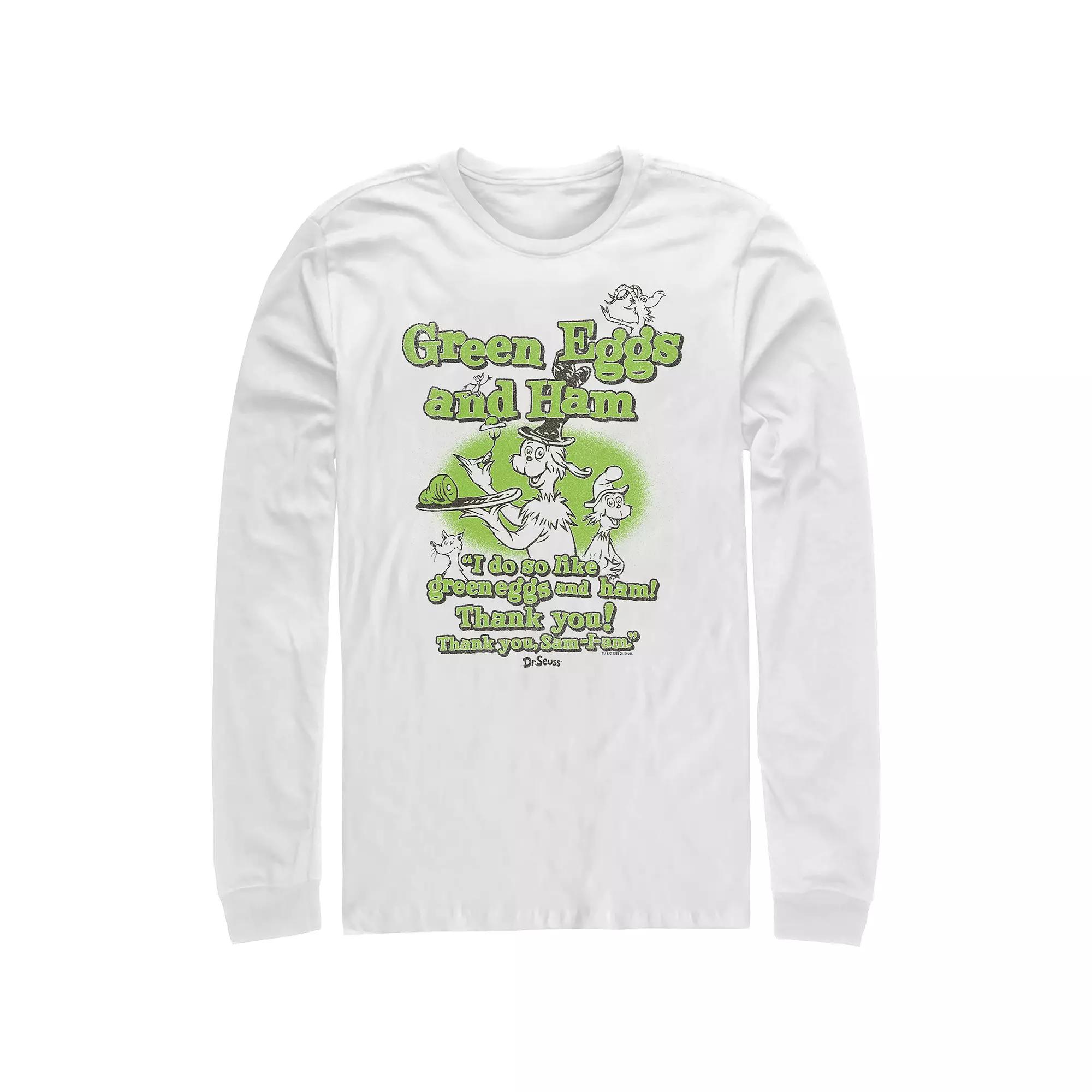 Men's Dr. Seuss I Do So Like Green Eggs And Ham Long Sleeve Graphic Tee, Size: Small, White Product Image