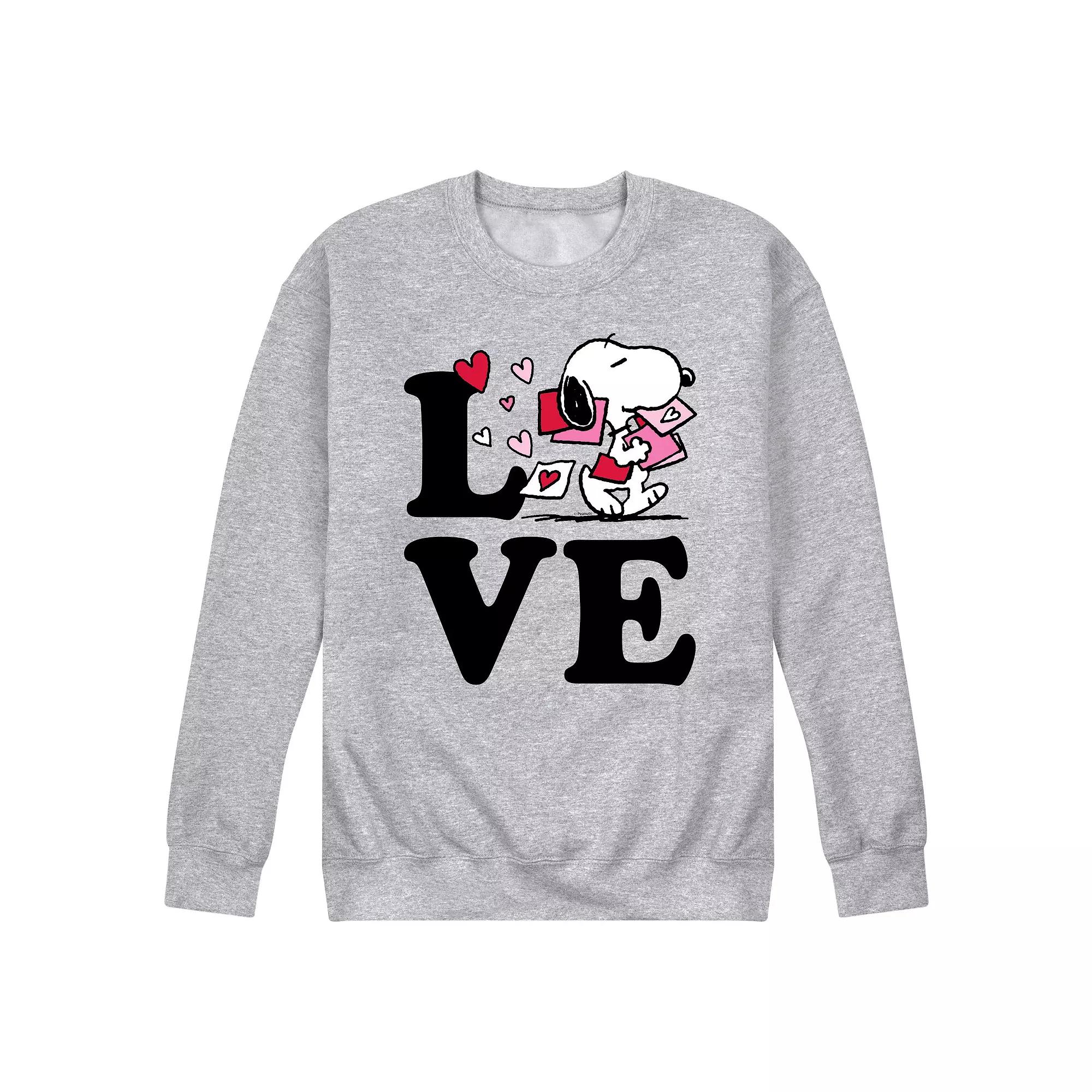 Men's Peanuts Love Snoopy Sweatshirt,  Product Image