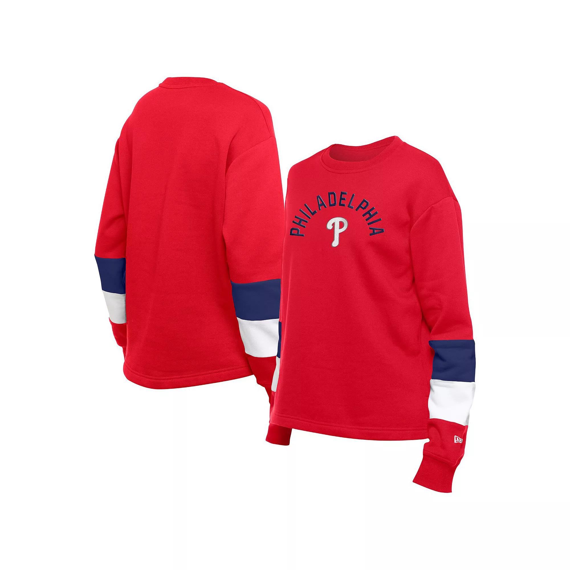 Women's New Era Red Philadelphia Phillies Gameday Crewneck Sweatshirt,  Product Image