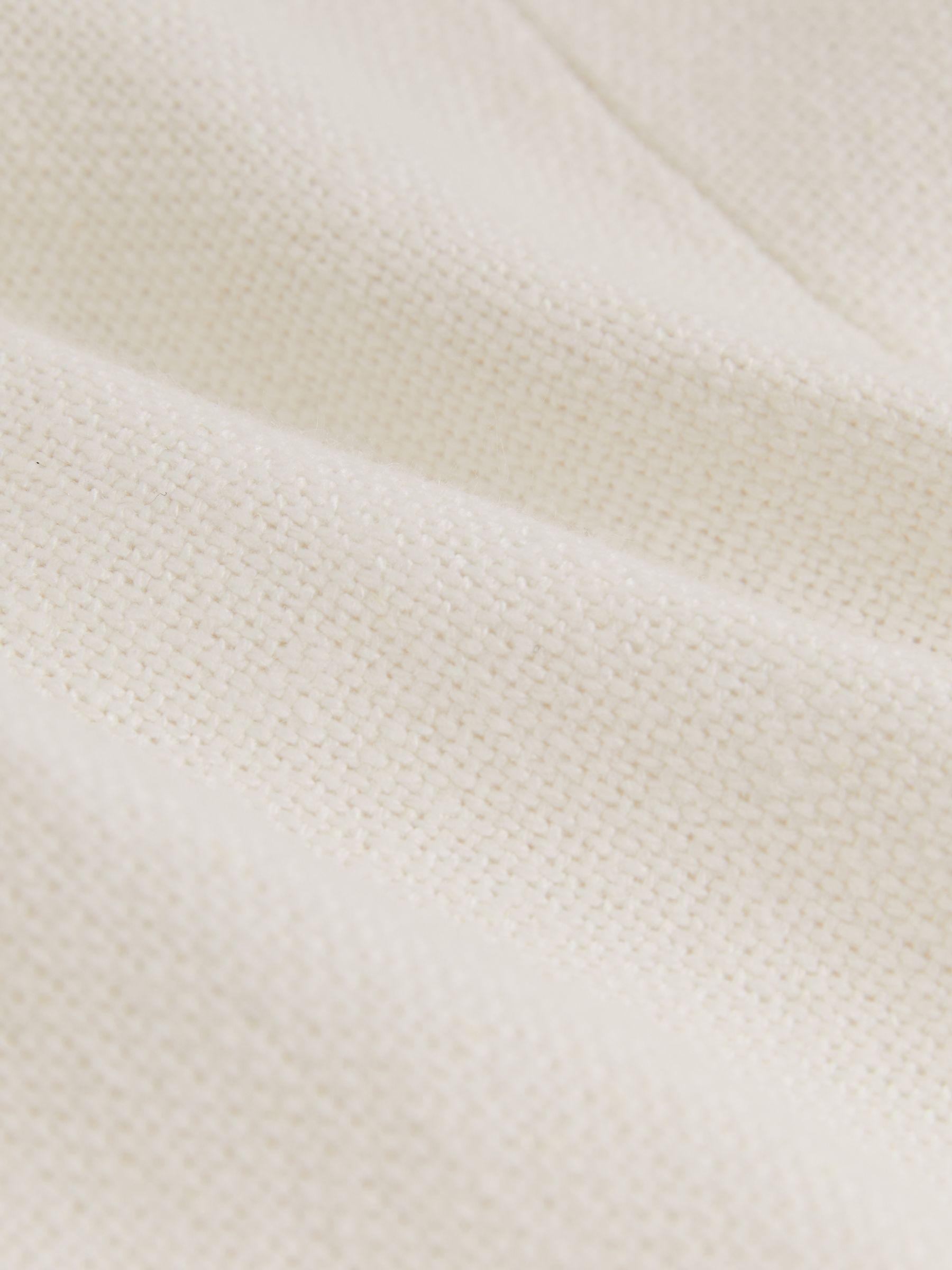 Linen-Blend Double-Breasted Suit Jacket in White Product Image