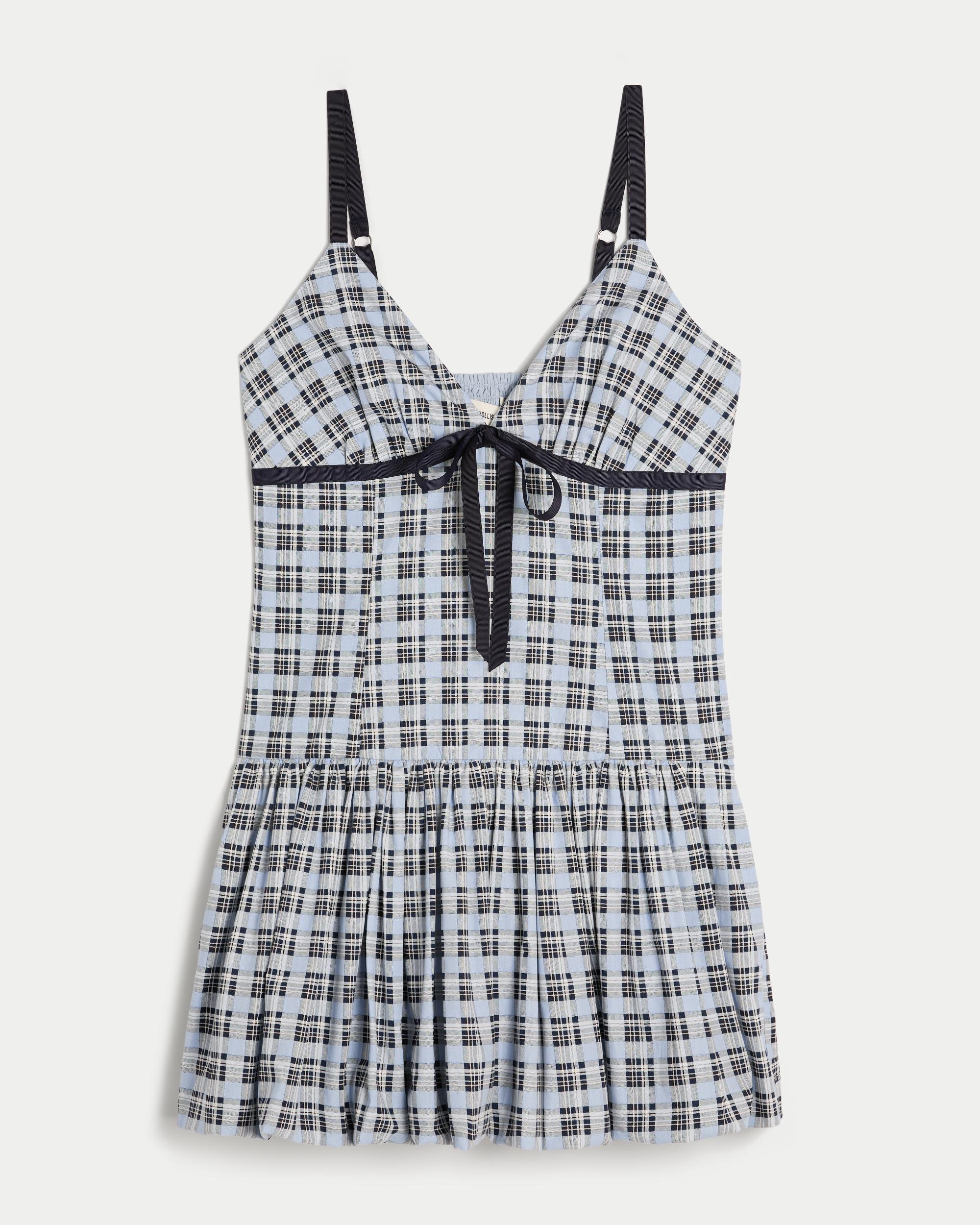 V-Neck Bubble Mini Dress Product Image