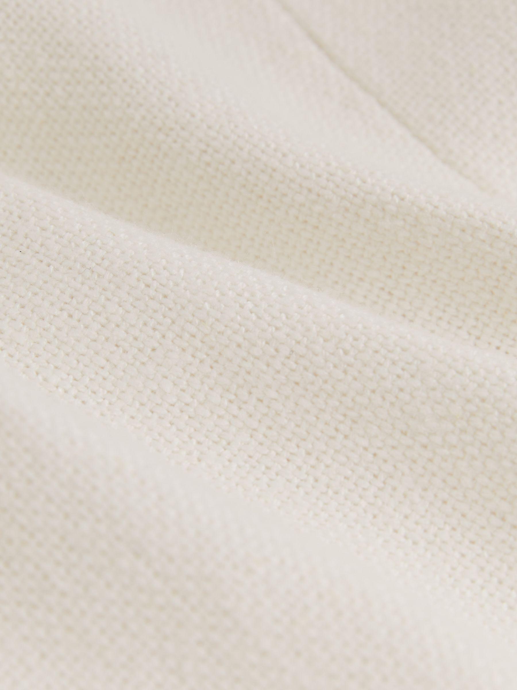 Linen-Blend Double-Breasted Suit Jacket in White Product Image