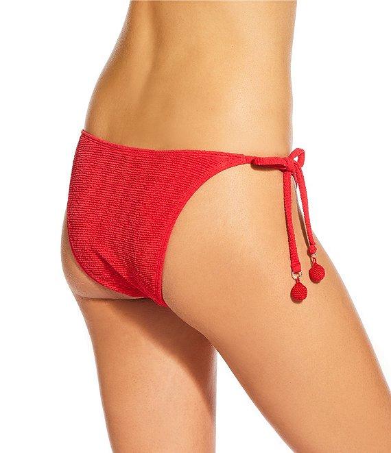 GB Scrunchie Textured Crochet Bauble Tunneled Tie Side Hipster Swim Bottom Product Image