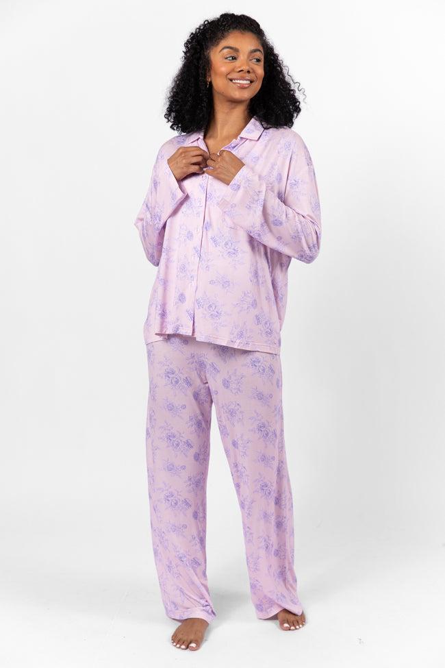 Sweet Dreams In Purple Floral Fantasy Pajama Pants FINAL SALE Product Image