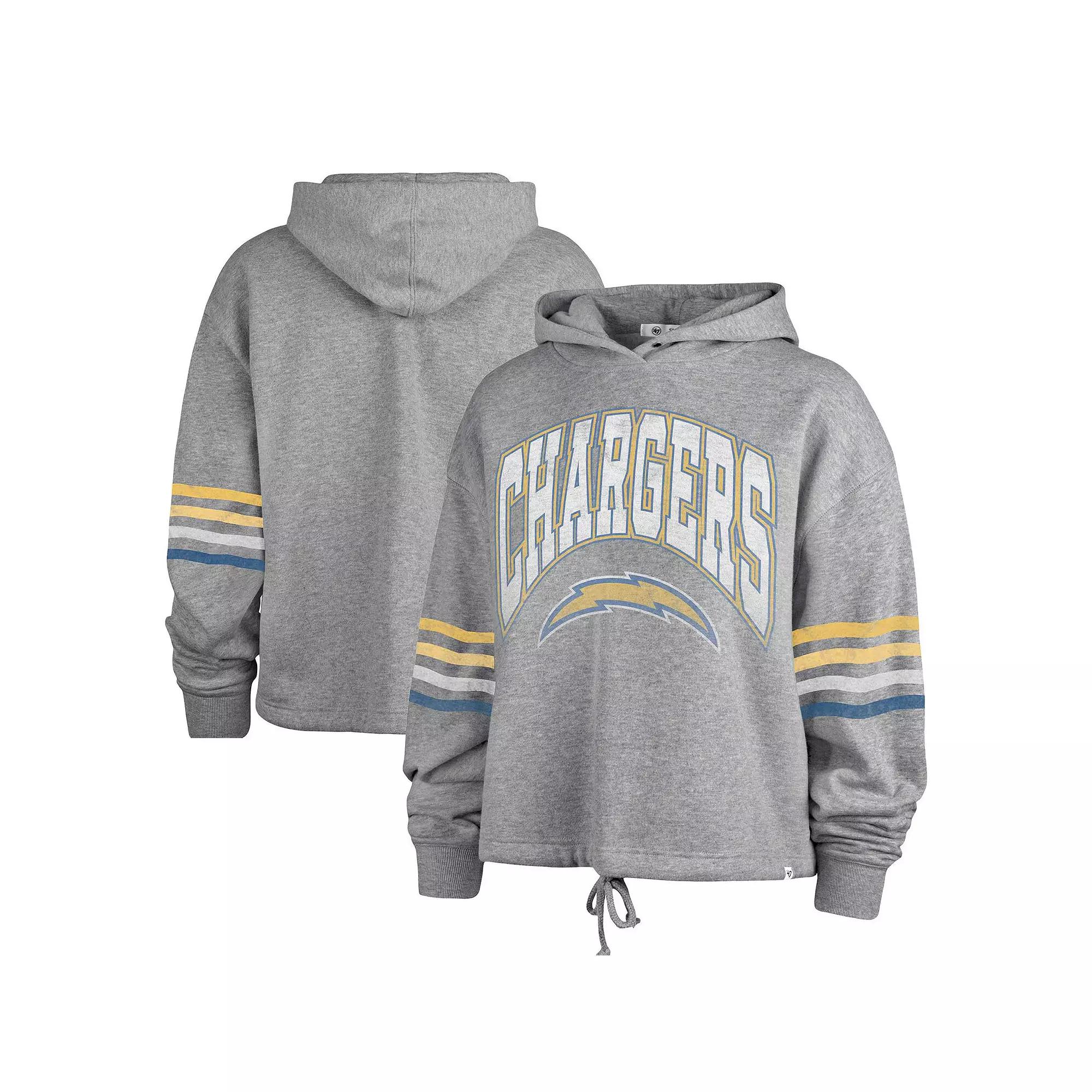 Women's '47 Heather Gray Los Angeles Chargers Upland Bennett Pullover Hoodie,  Product Image