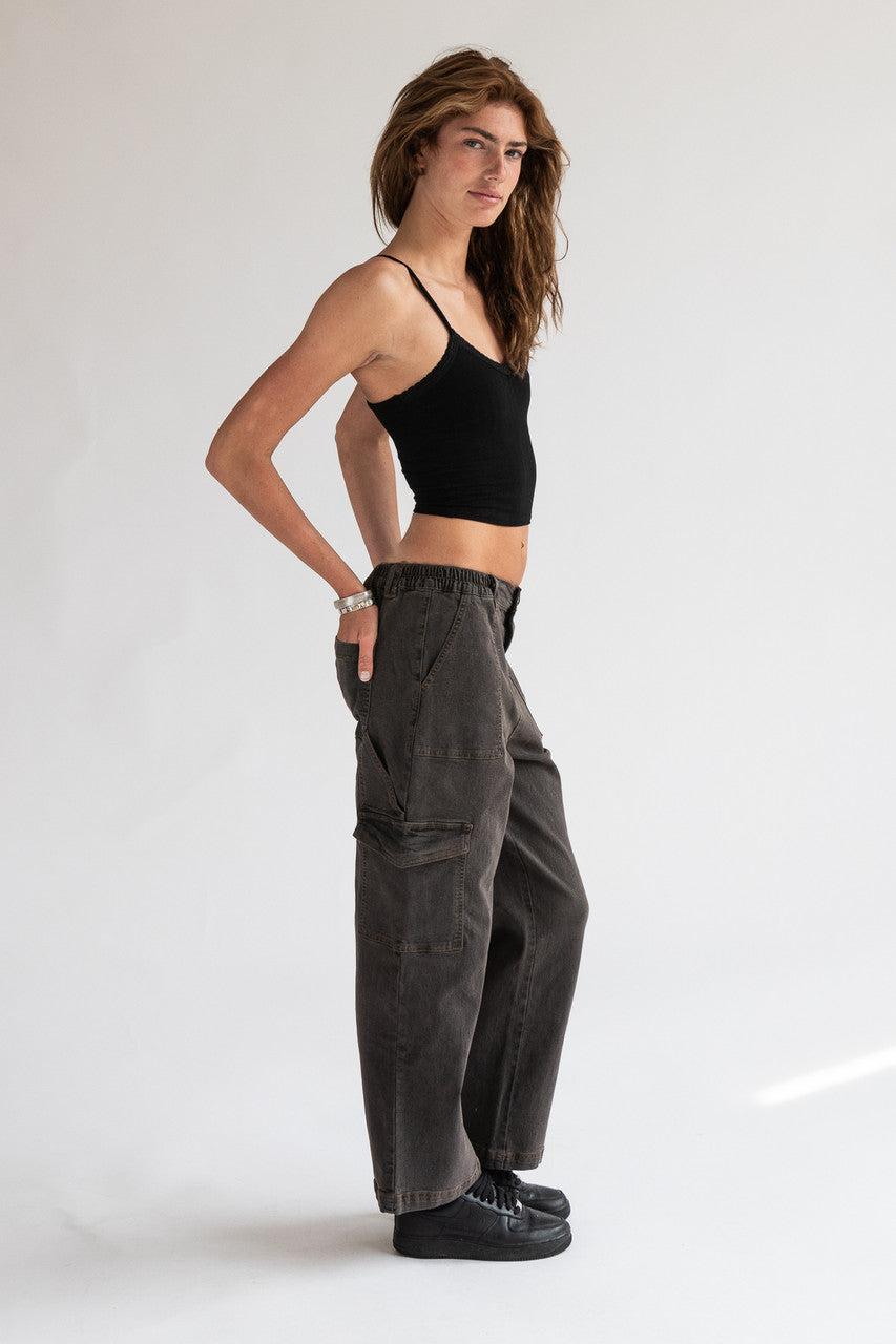 Grunge Wash Cargo Skater Jeans Product Image