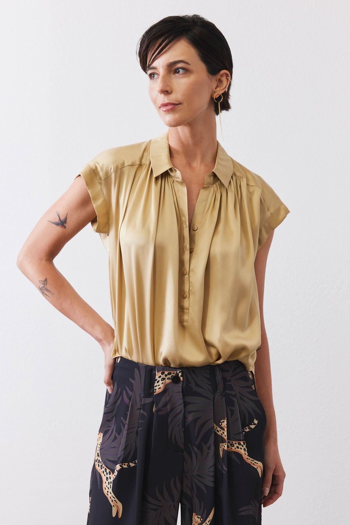 The Nonchalant Oversized Silk Blouse Product Image