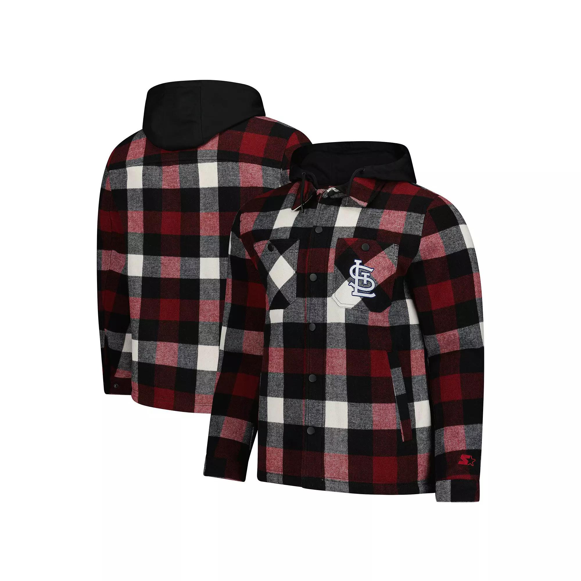 Men's Starter Red/Black St. Louis Cardinals Sherpa Full-Zip Hoodie Jacket, Size: Large Product Image