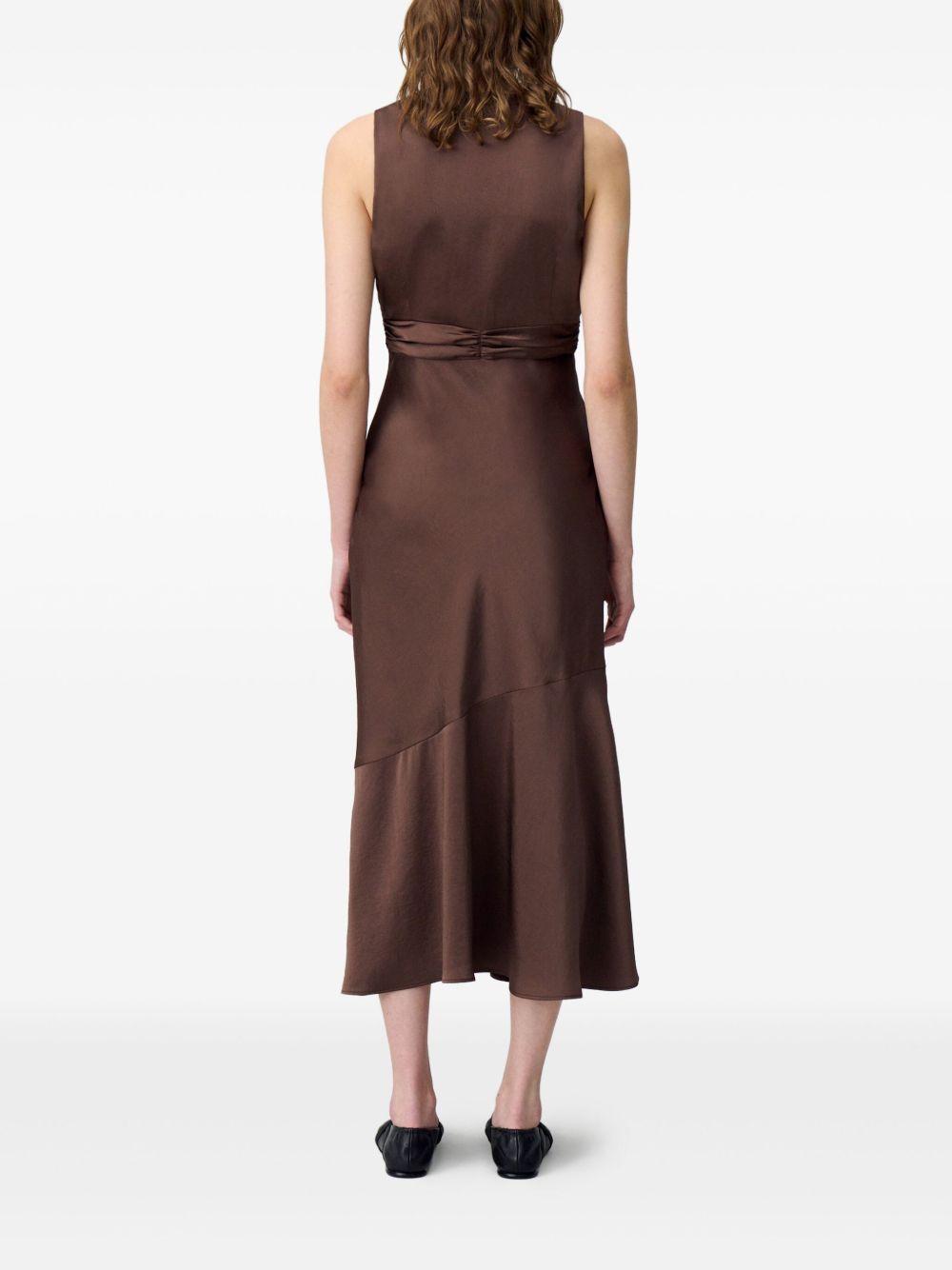 sleeveless satin dress Product Image