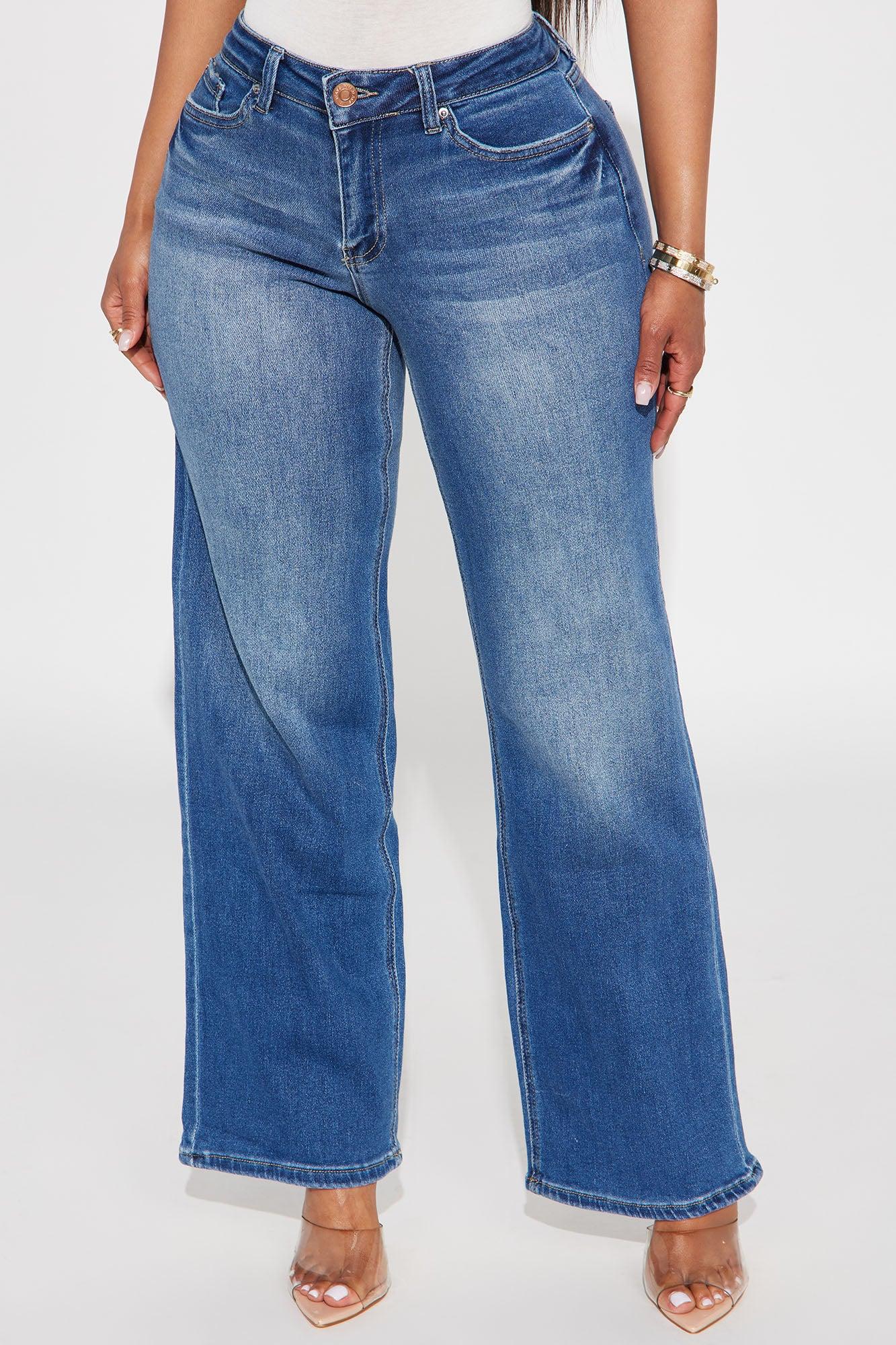 Jaylee Low Rise Wide Leg Jeans - Medium Wash Product Image