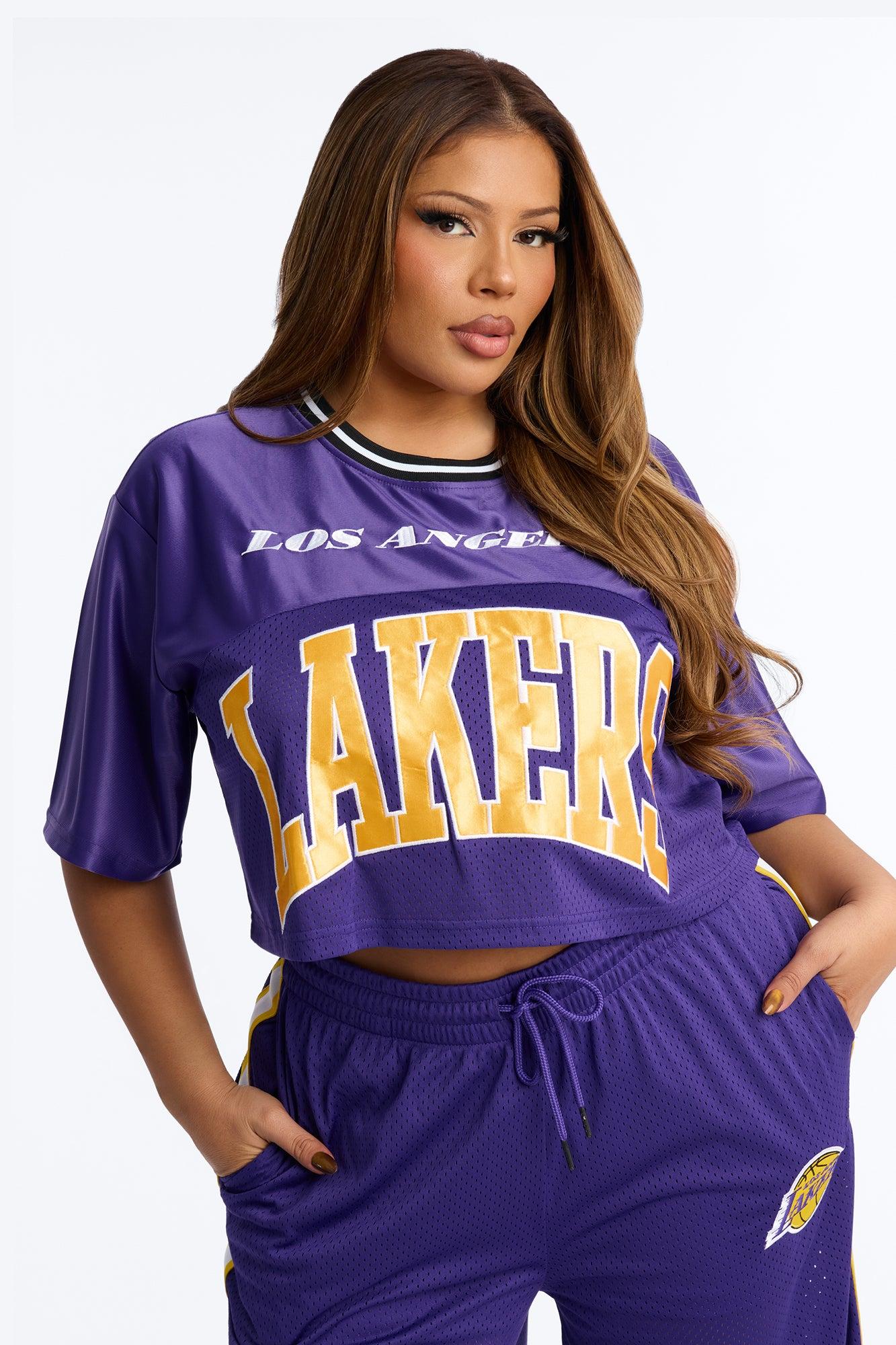 NBA LA Lakers Cropped Tee - Purple Female Product Image
