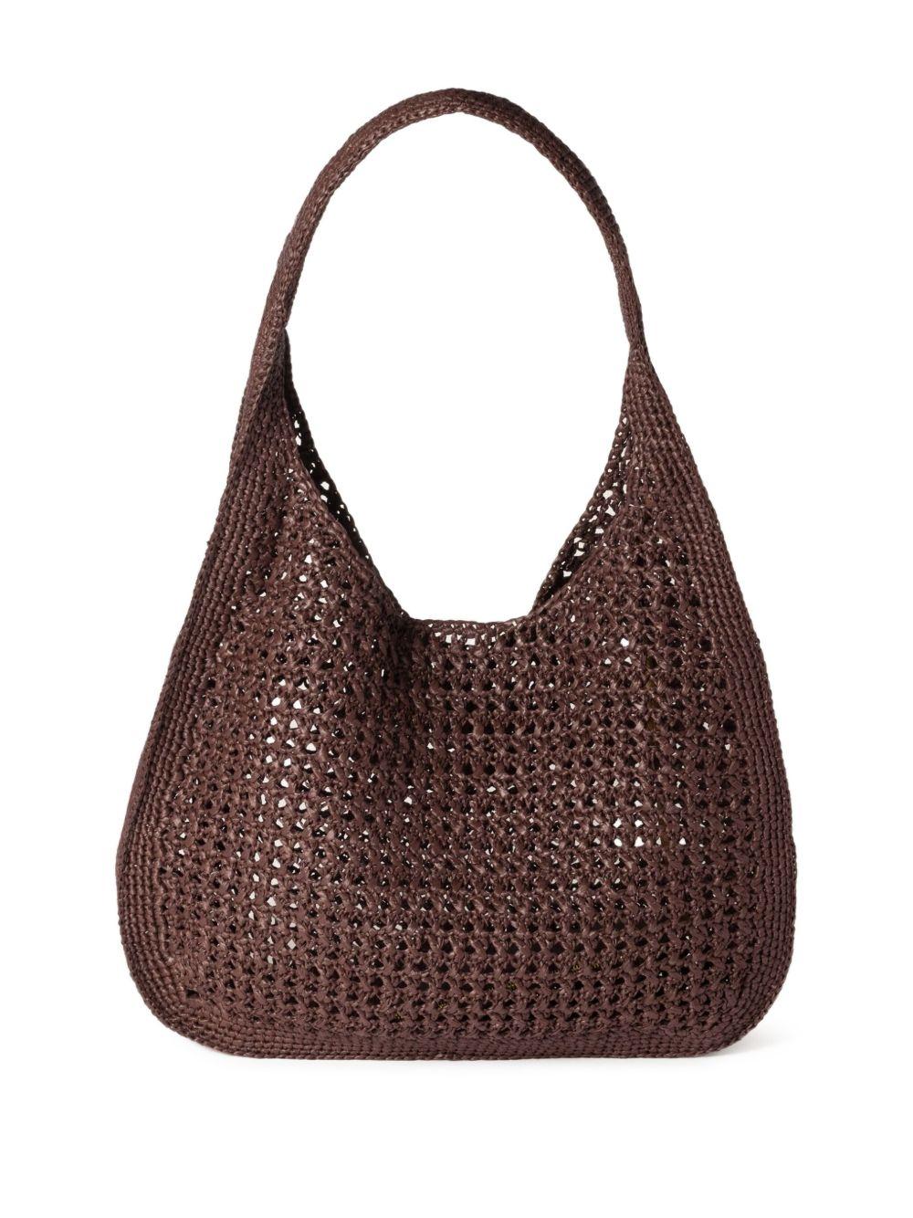 Raffia-effect woven shoulder bag Product Image