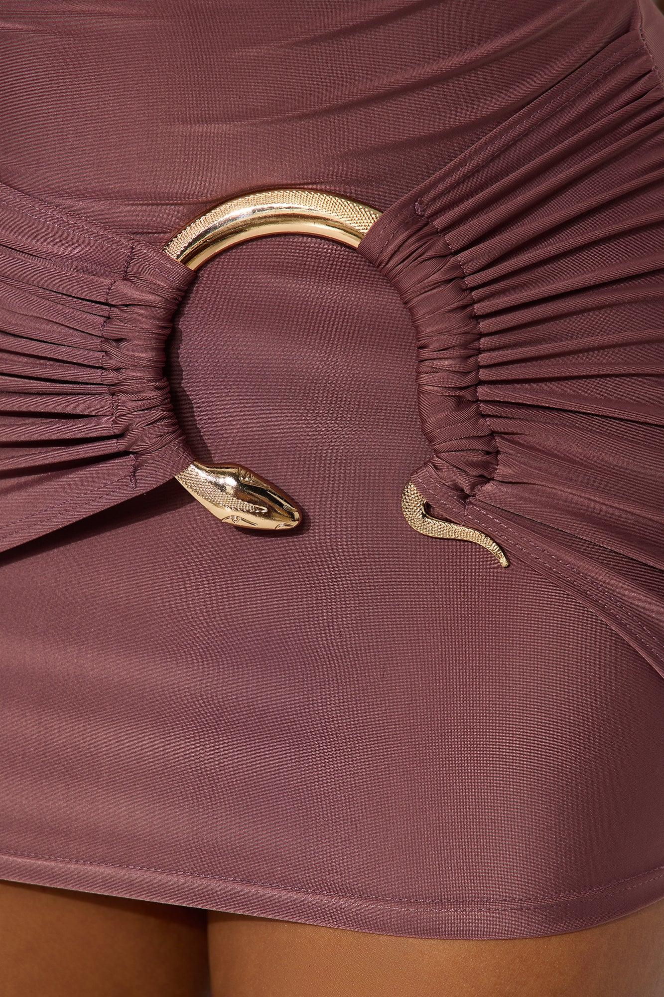 Athena Bodycon Mini Skirt - Chocolate Female Product Image