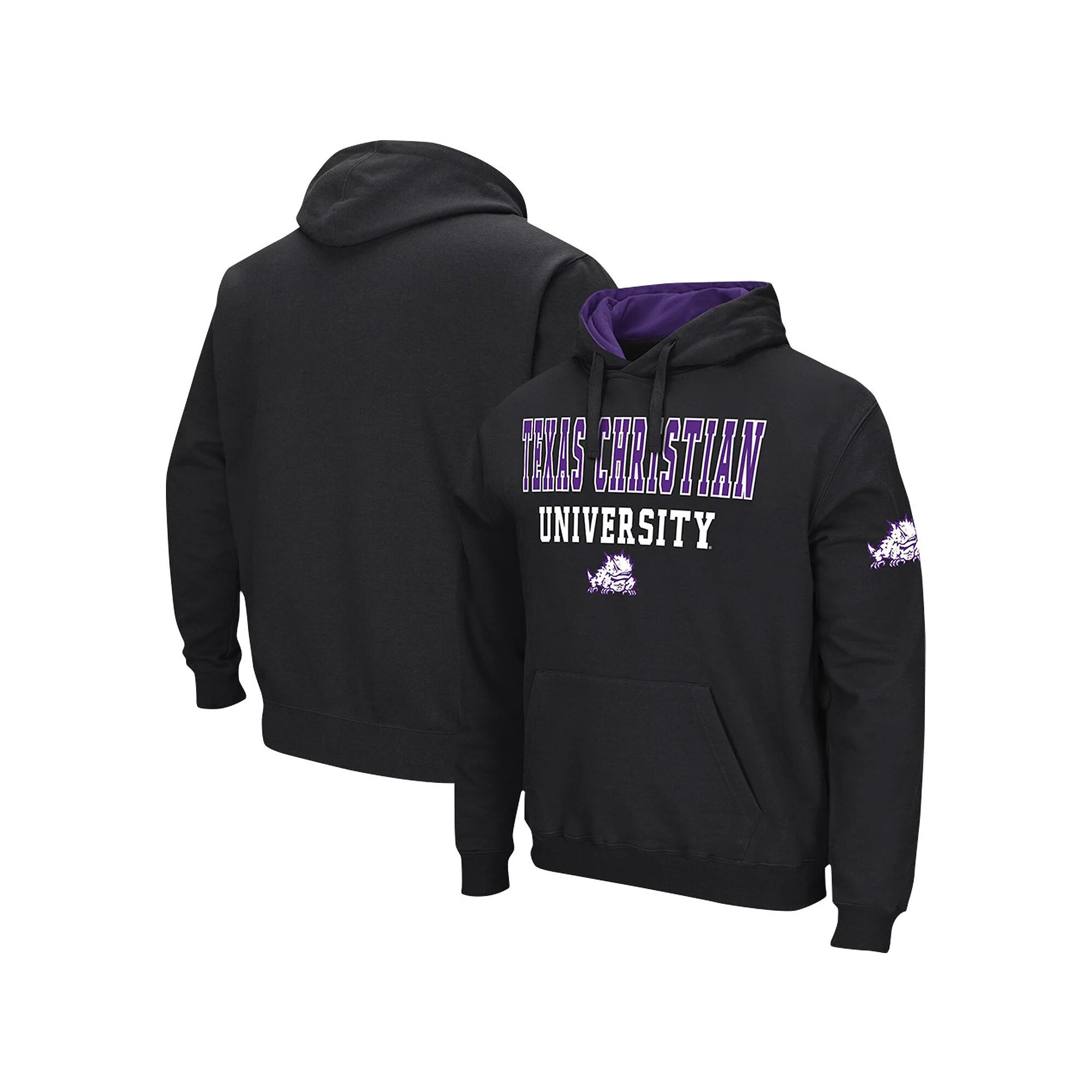 Men's Colosseum Black TCU Horned Frogs Sunrise Pullover Hoodie,  Product Image